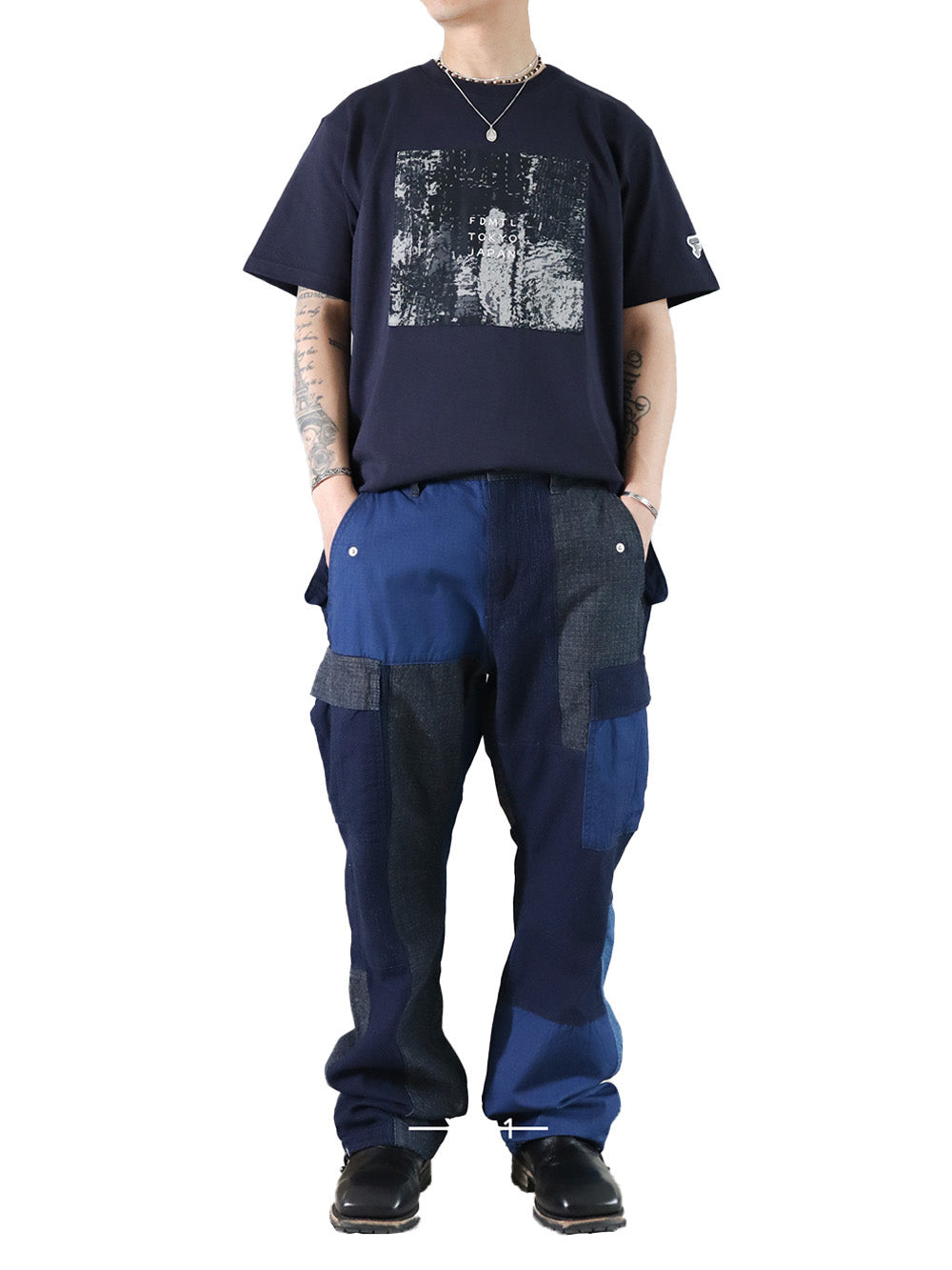 Patchwork Cargo Pants Rinse FDMTL