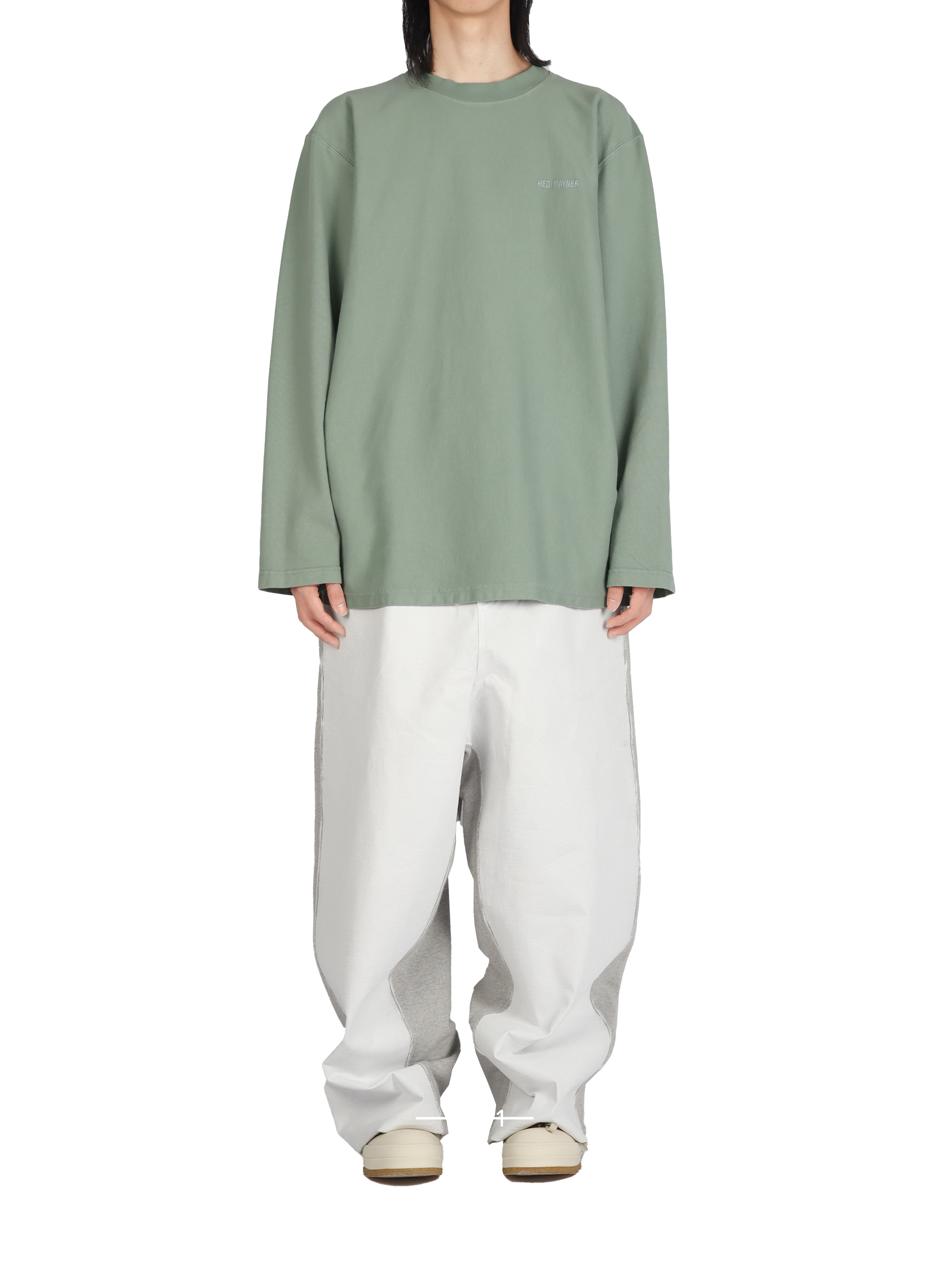 Embroidered Long Sleeve T-Shirt-Green HED MAYNER