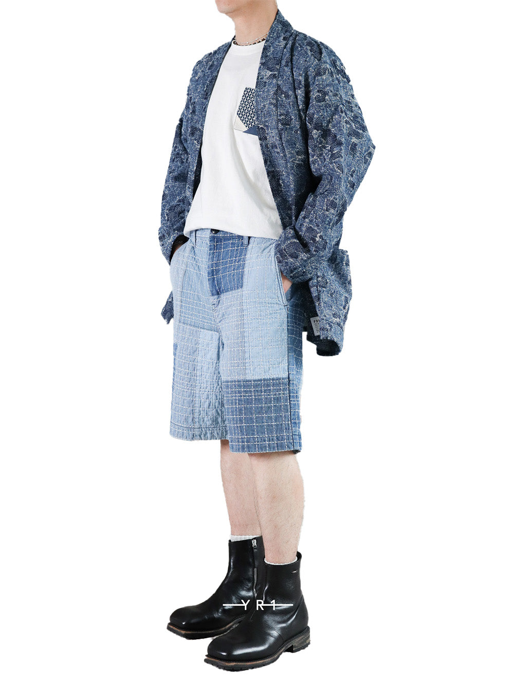 Sashiko Patchwork Short Pants 7Yr Wash FDMTL