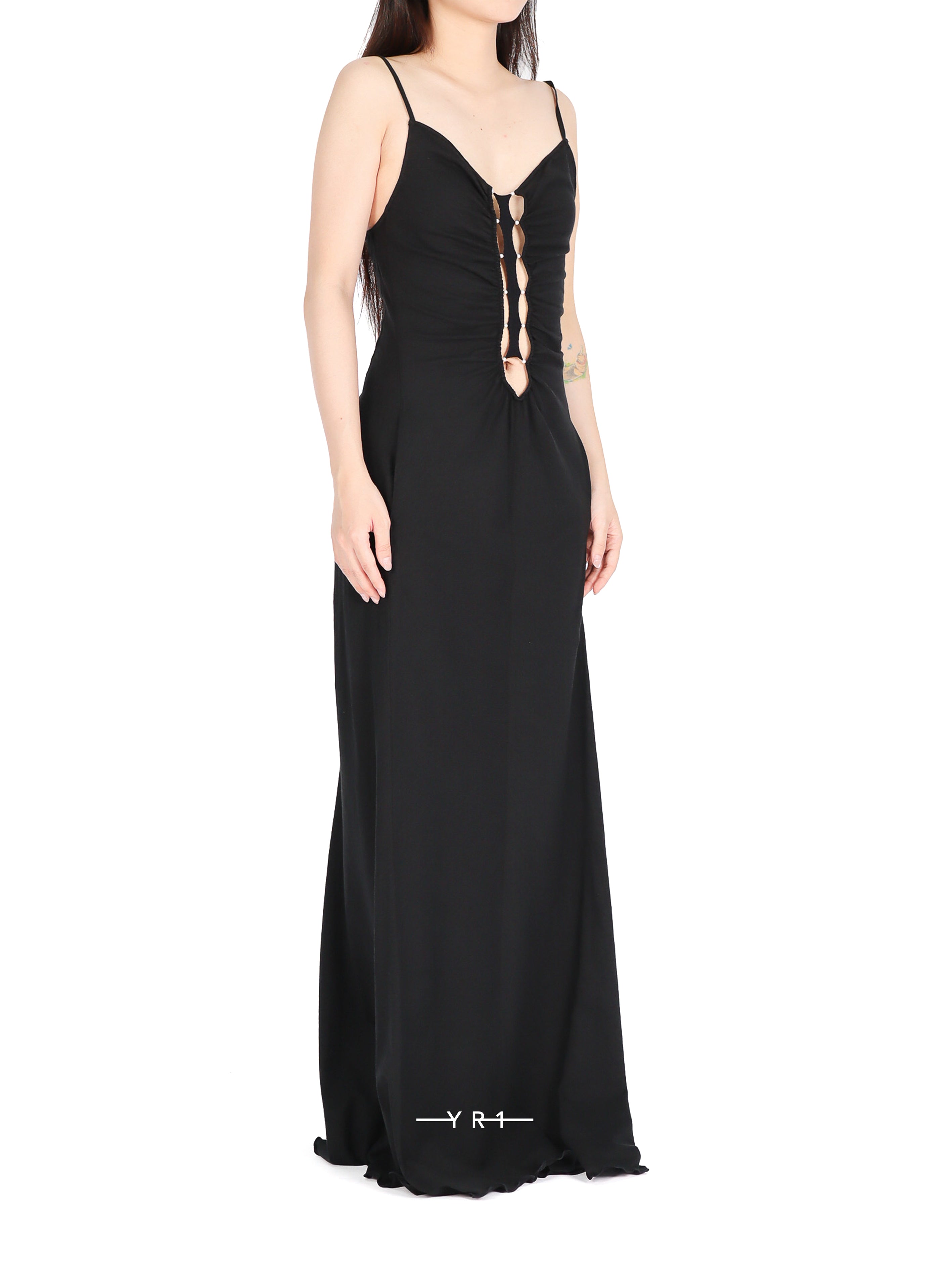 Linen-cotton Maxi Dress w/ Tie-back RUI BUILT