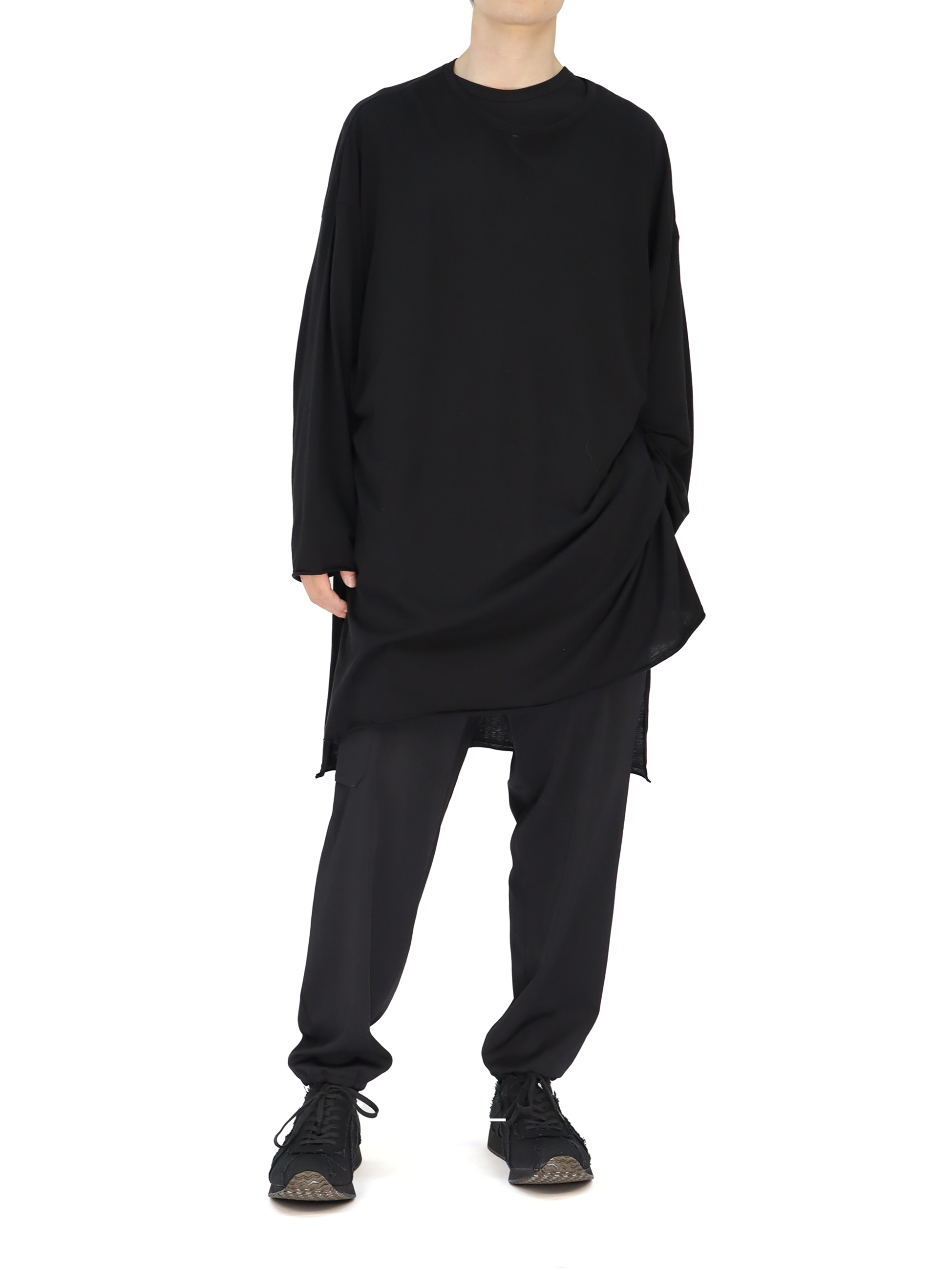 Big Round Neck Long Slv T YOHJI YAMAMOTO