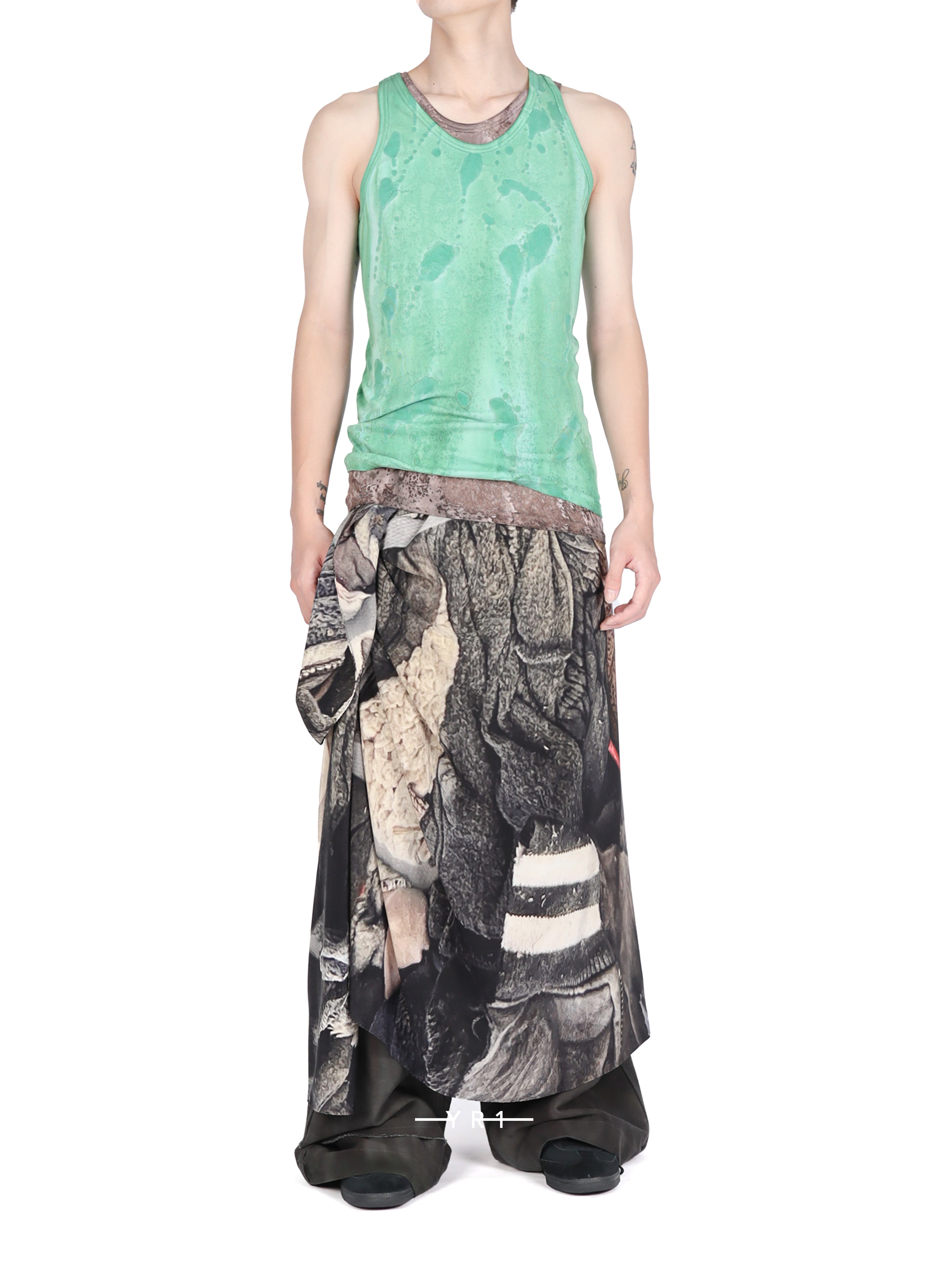 Mud / Mint Cotton Tank Top SERAPIS