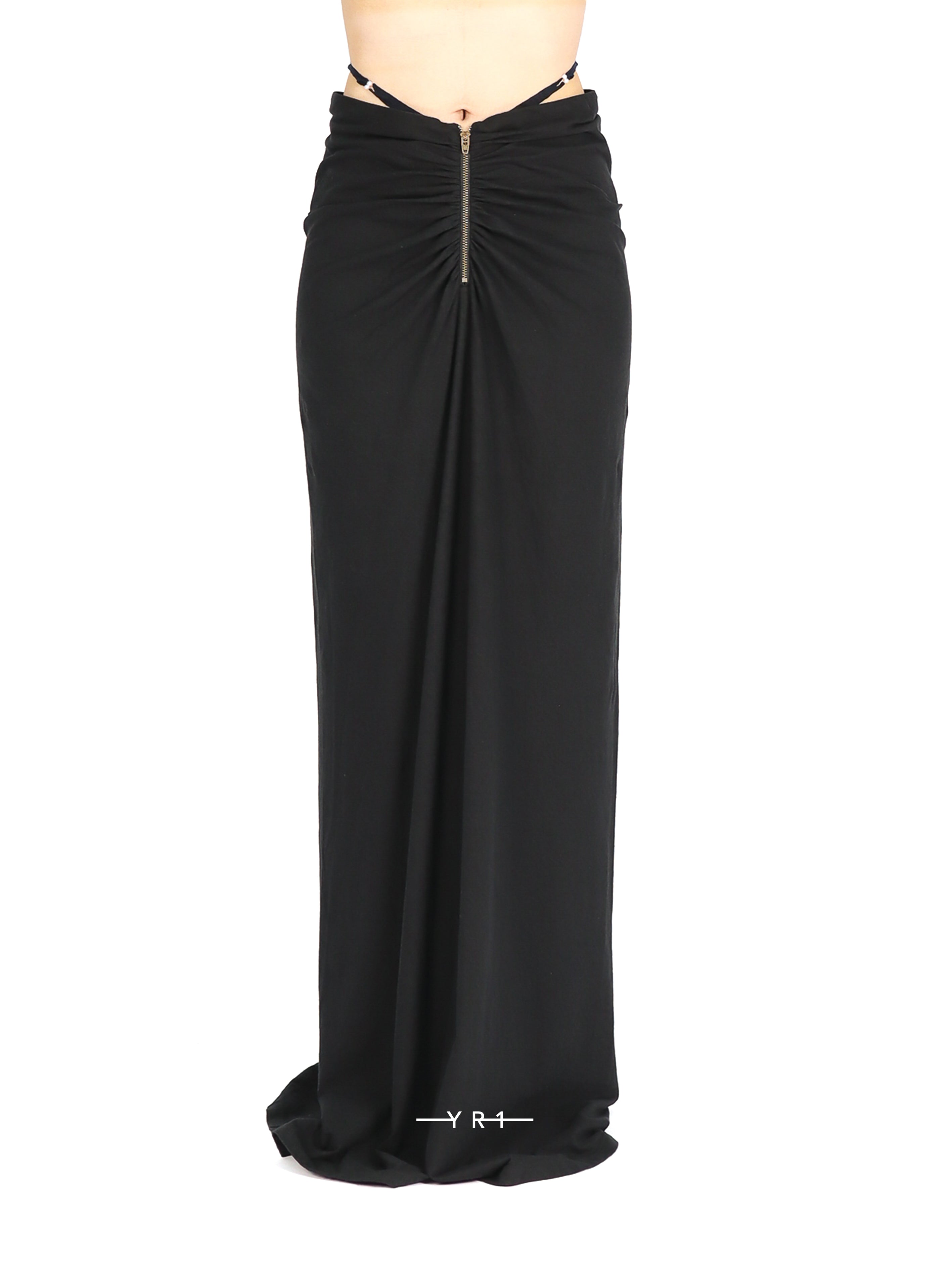 Linen-cotton G-String Zip Maxi Skirt RUI BUILT