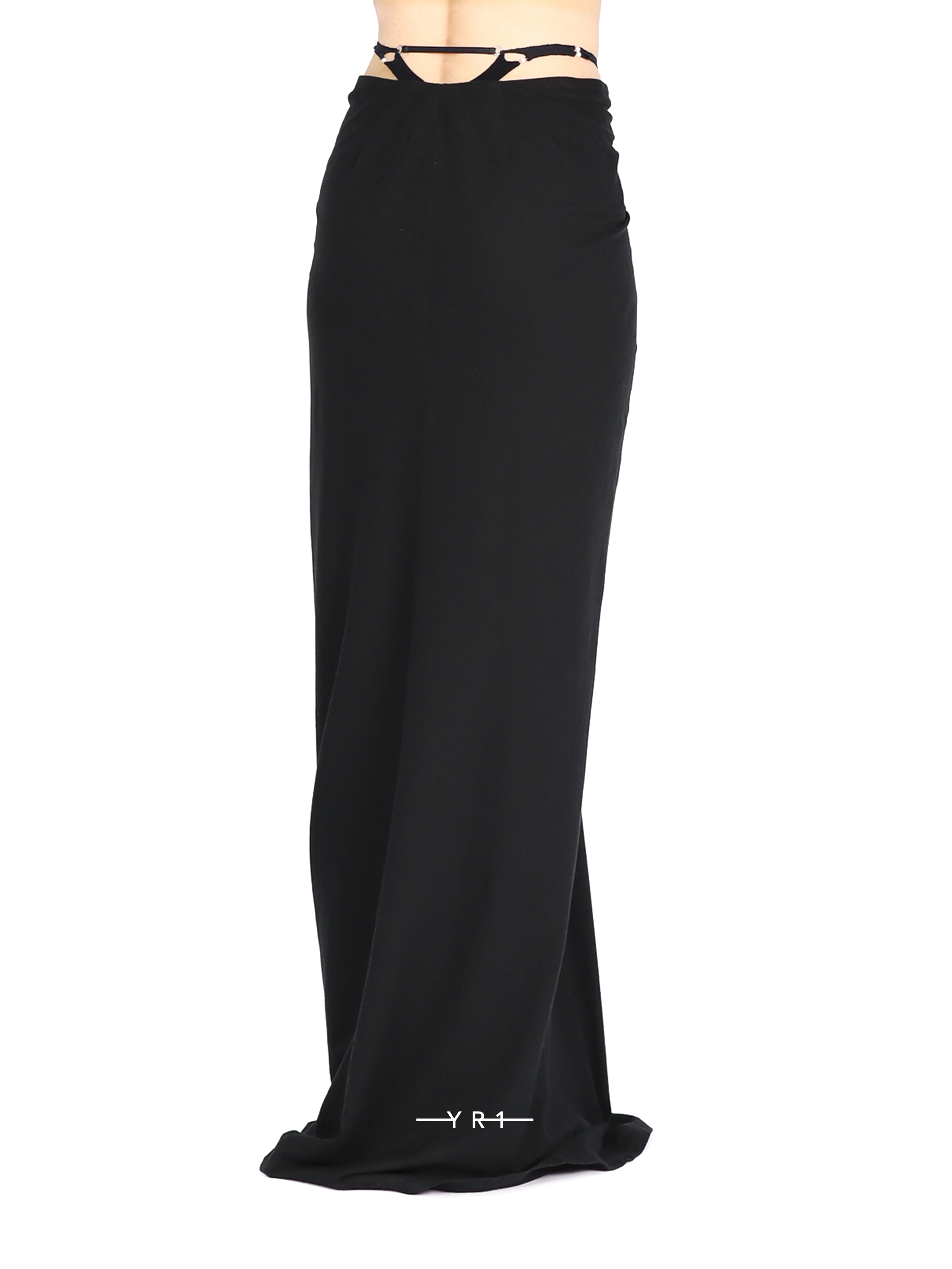 Linen-cotton G-String Zip Maxi Skirt RUI BUILT