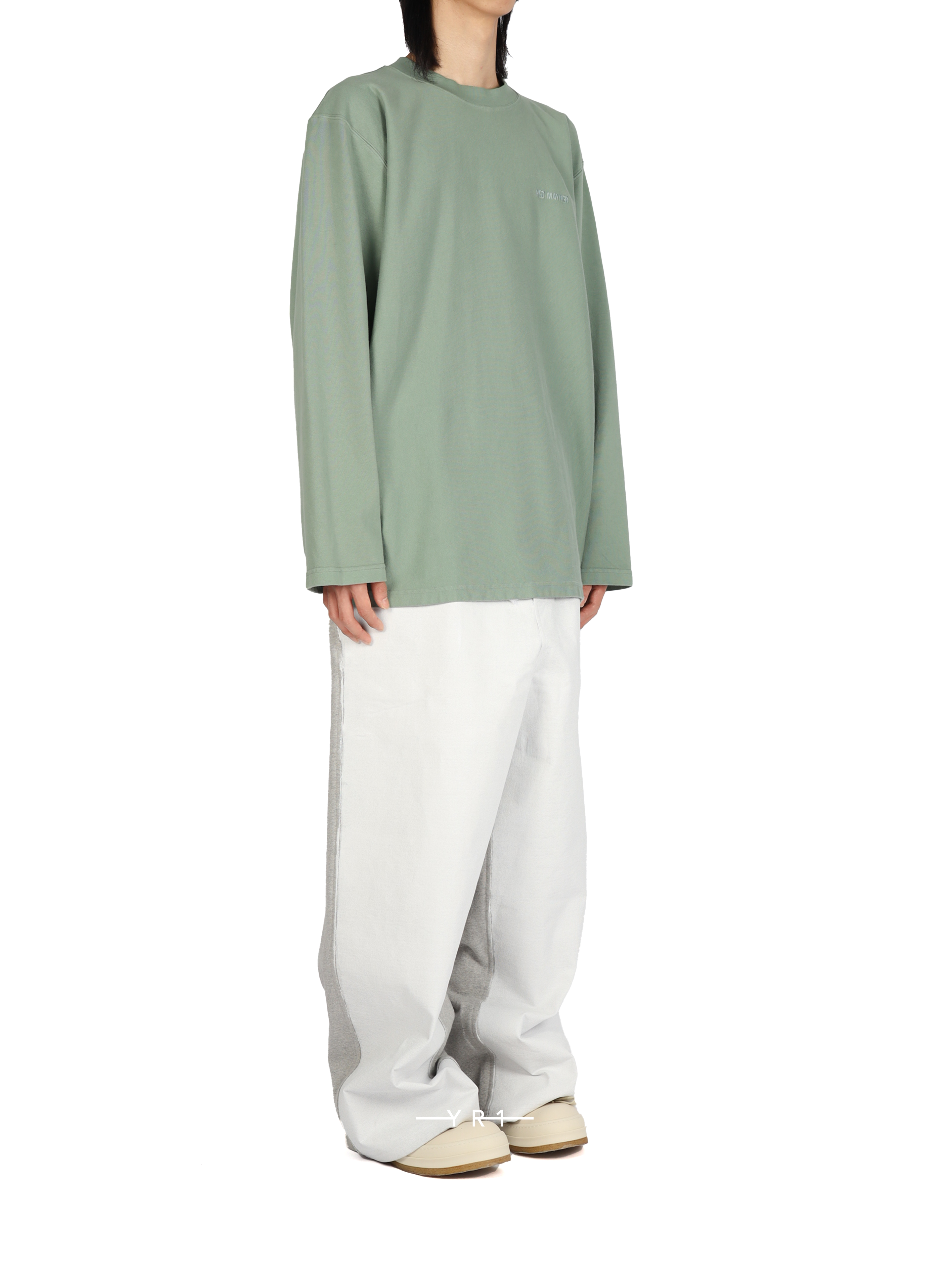 Embroidered Long Sleeve T-Shirt-Green HED MAYNER