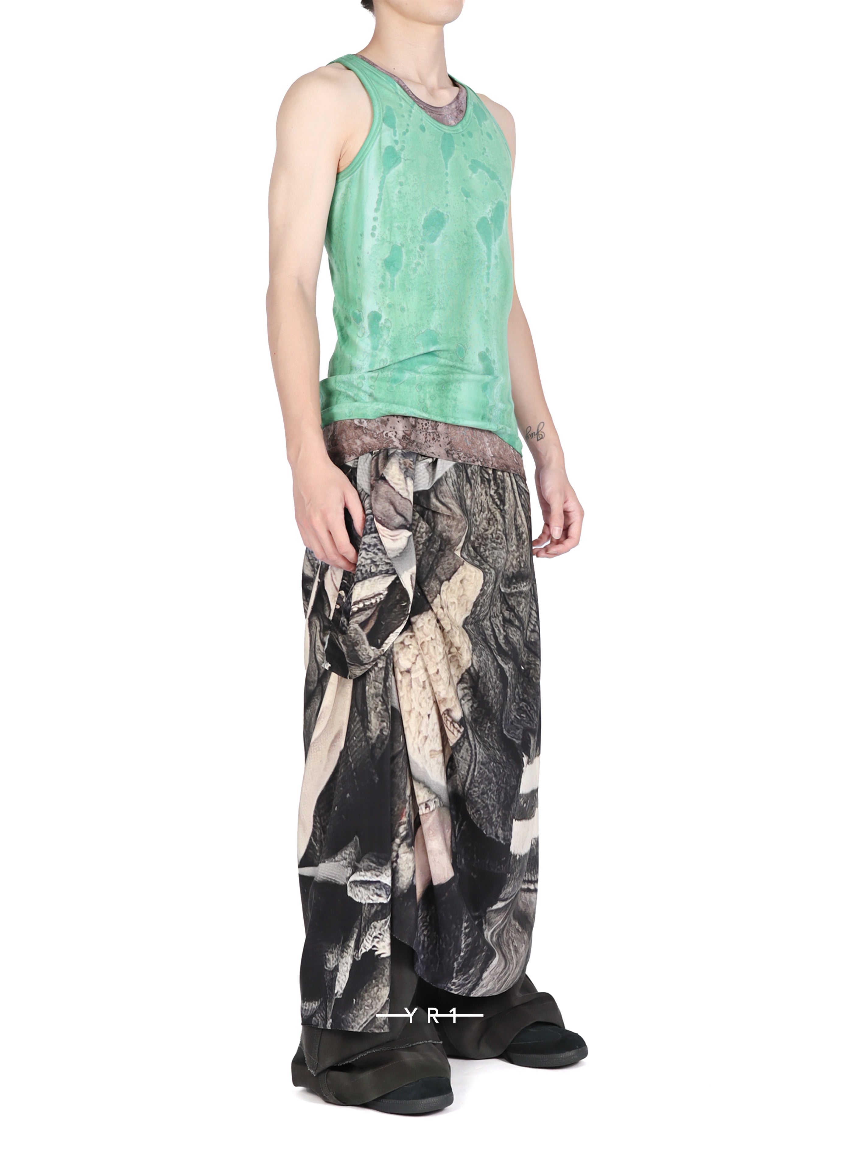 Mud / Mint Cotton Tank Top SERAPIS