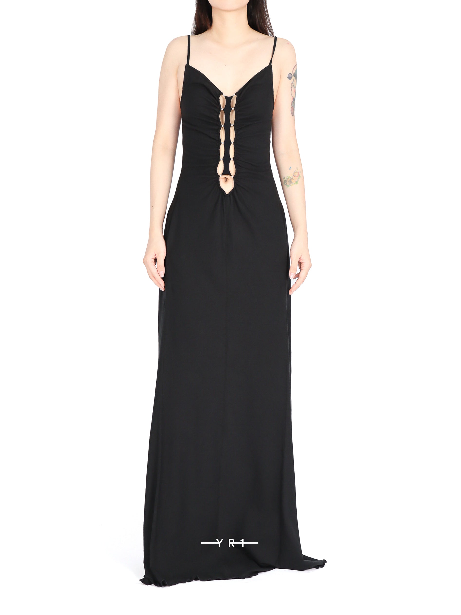 Linen-cotton Maxi Dress w/ Tie-back RUI BUILT