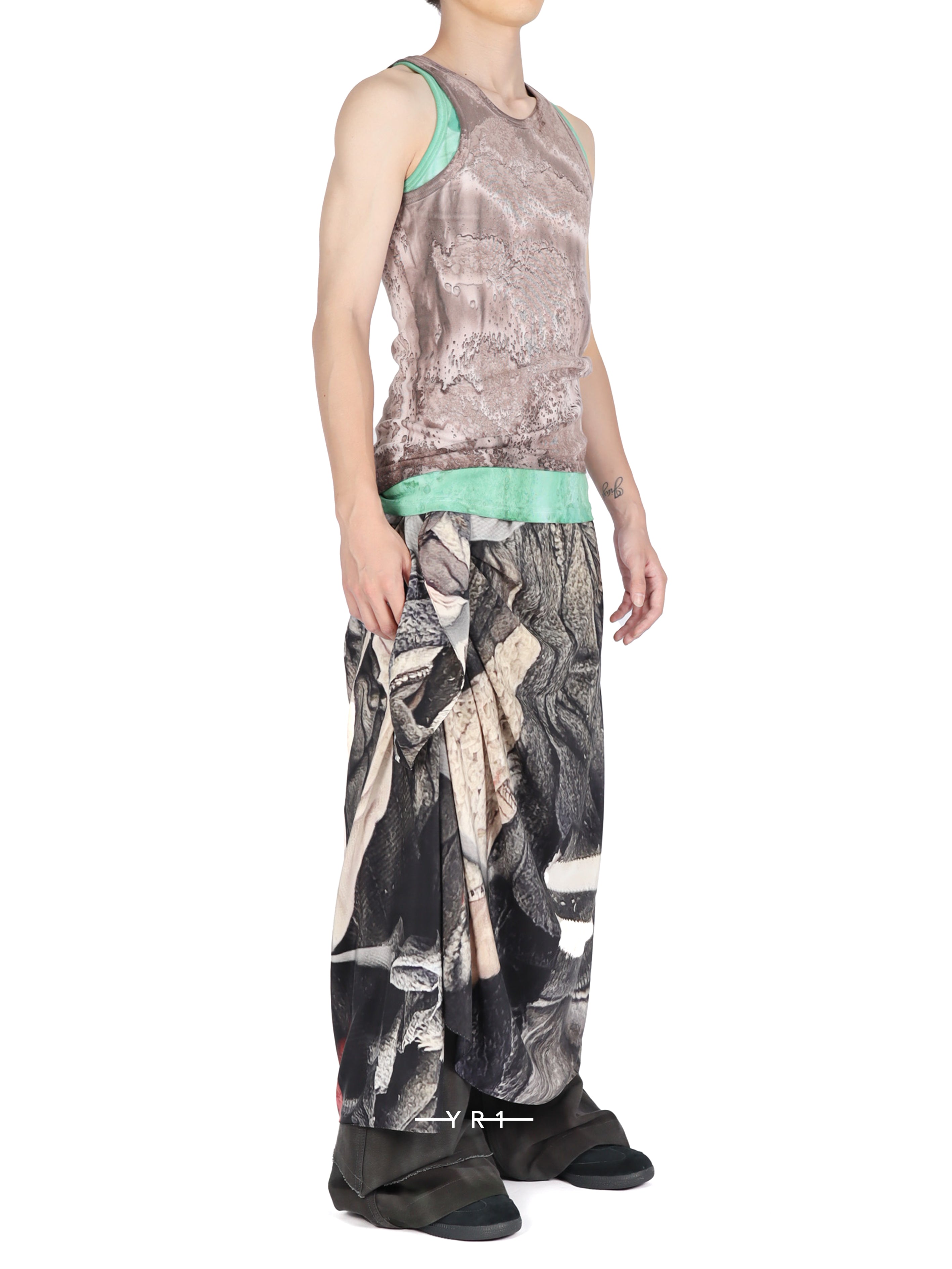 Mud / Mint Cotton Tank Top SERAPIS