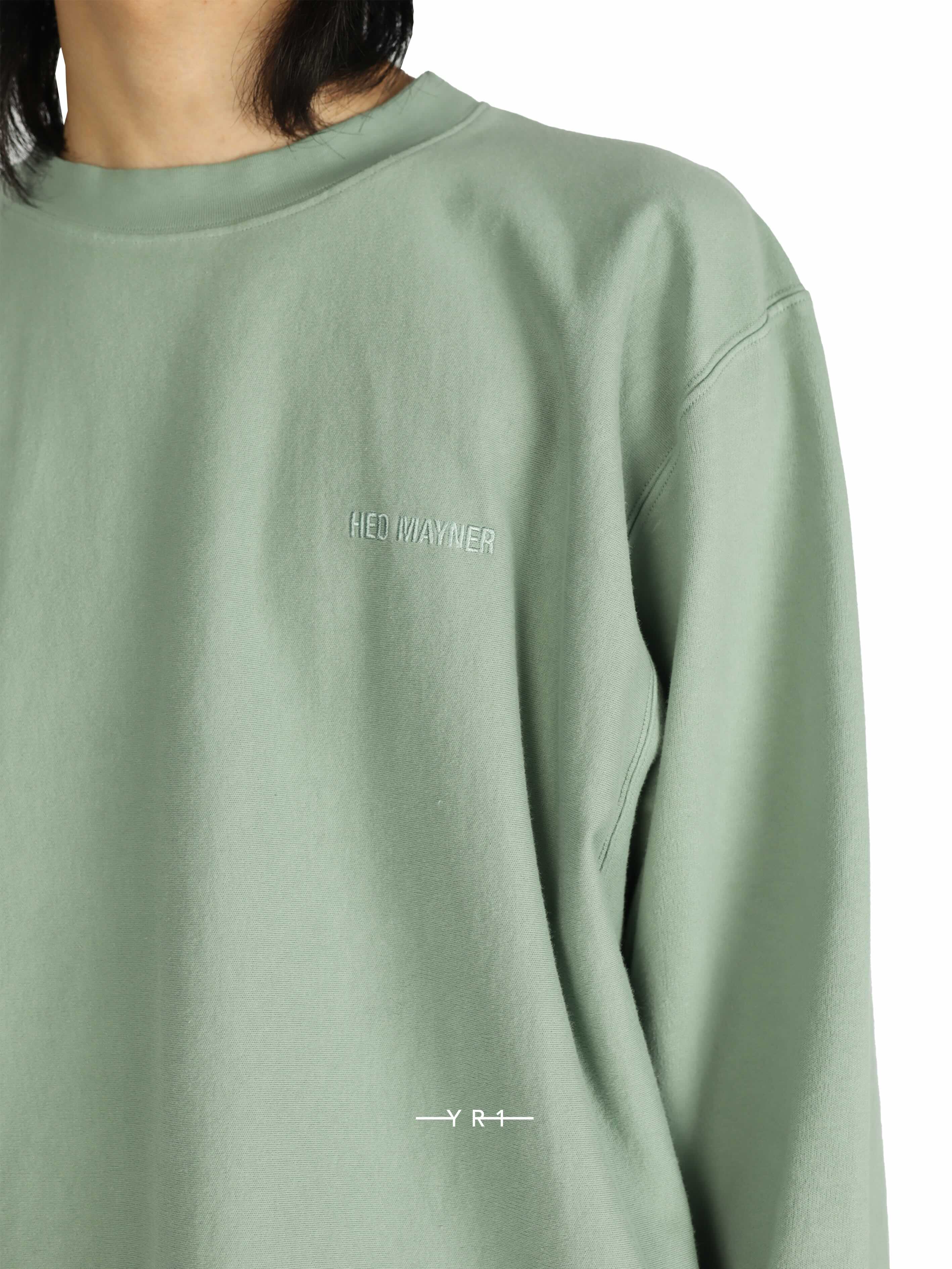Embroidered Long Sleeve T-Shirt-Green HED MAYNER