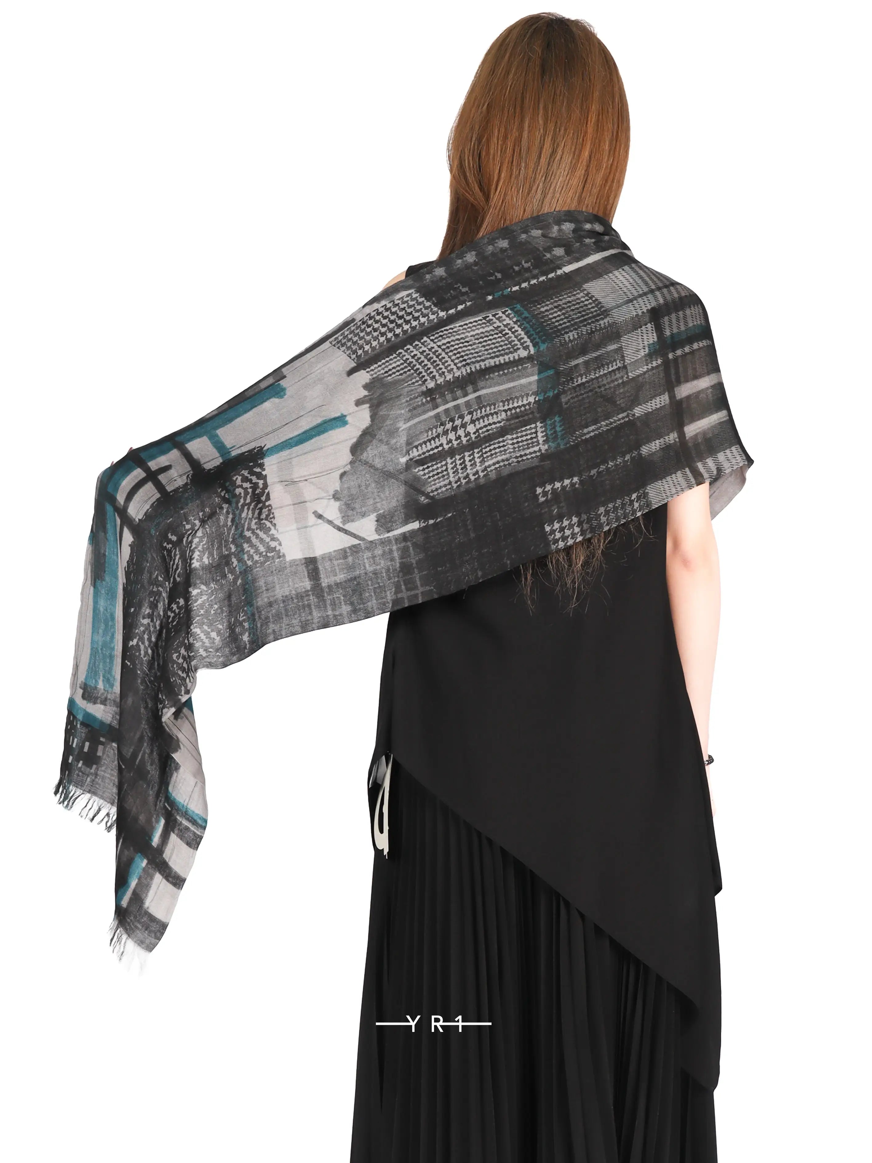 Print Scarf-Blue