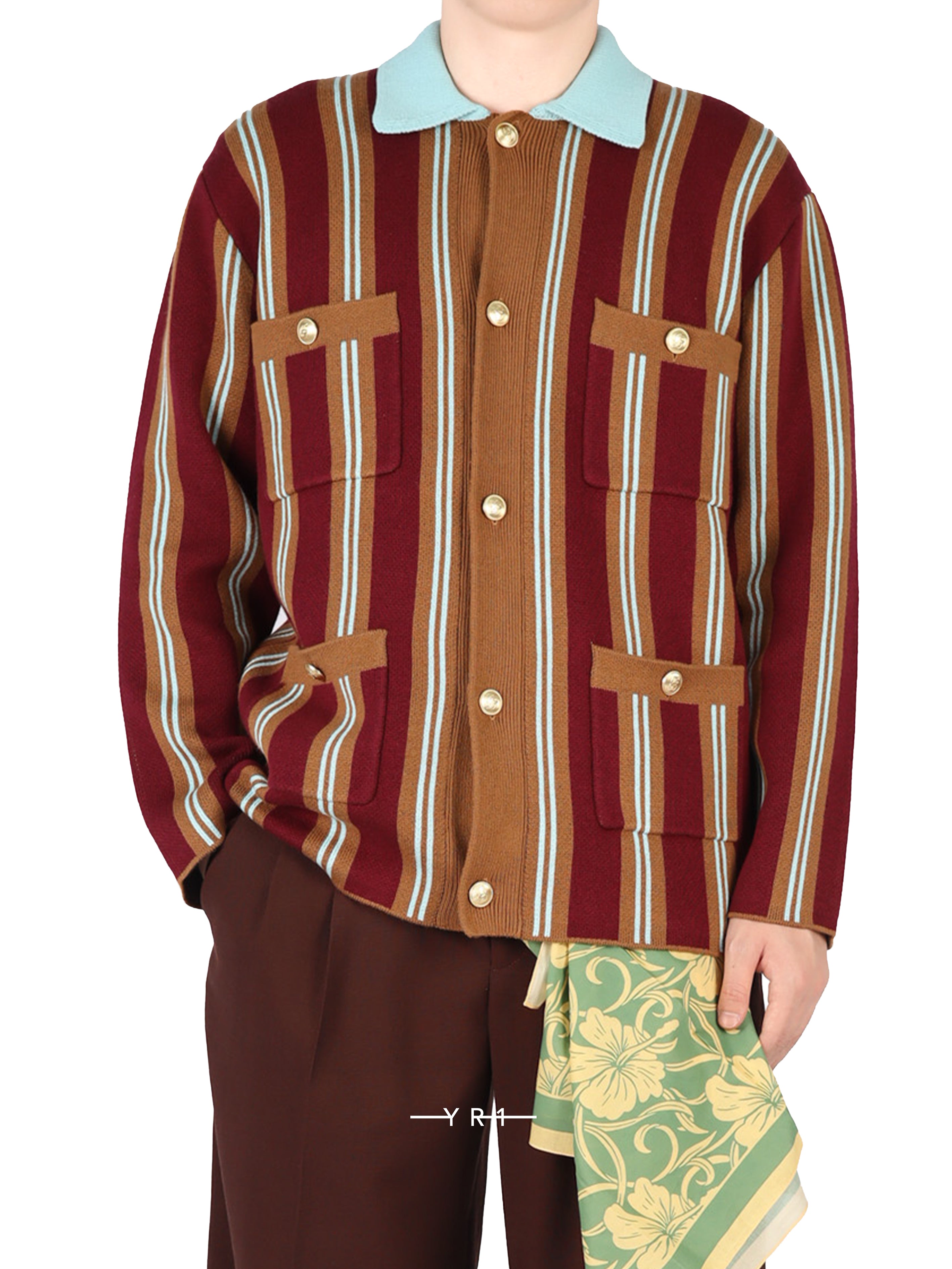Veste Maille Rayee