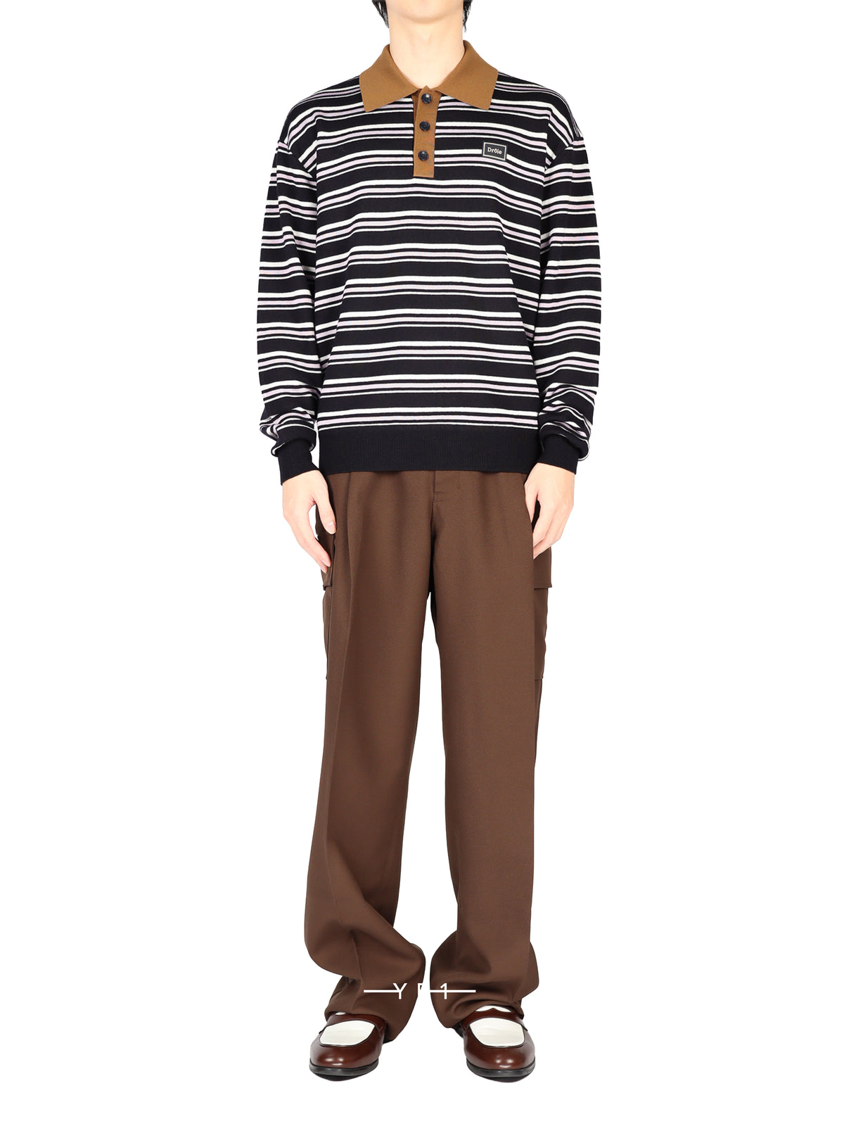 Striped Knitwear Longsleeve Polo