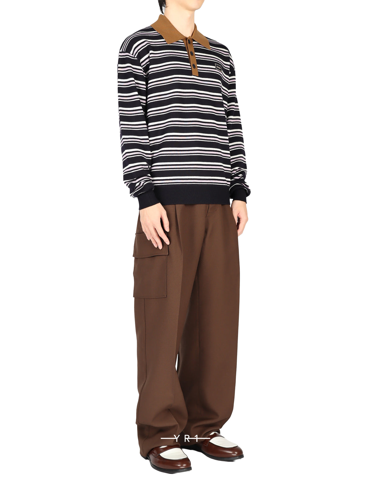 Striped Knitwear Longsleeve Polo
