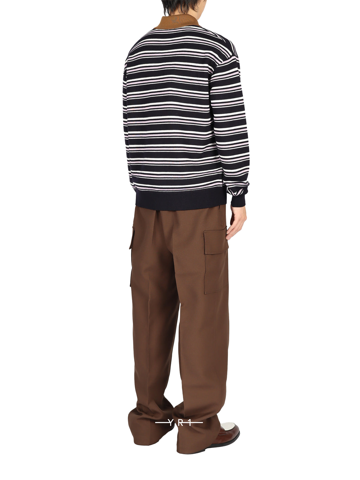 Striped Knitwear Longsleeve Polo