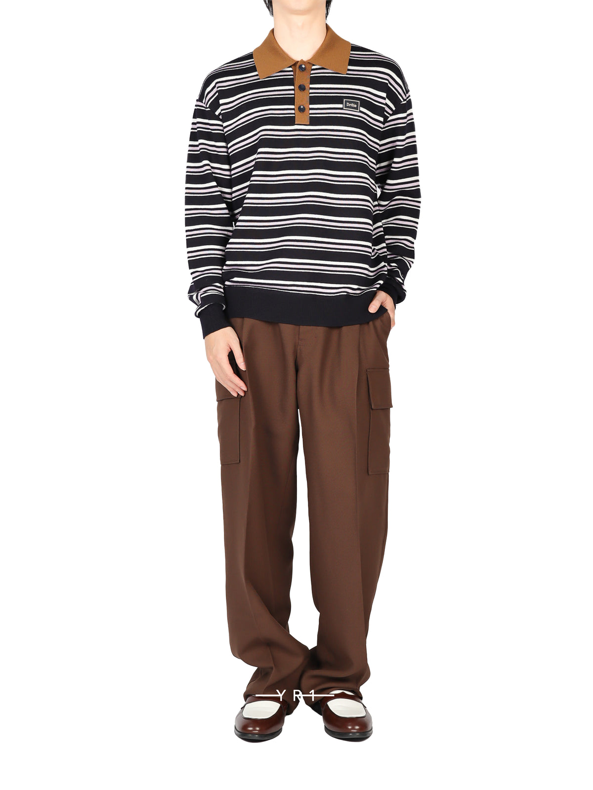 Striped Knitwear Longsleeve Polo