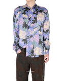 Unisex Purple Flowers Shirt Woven