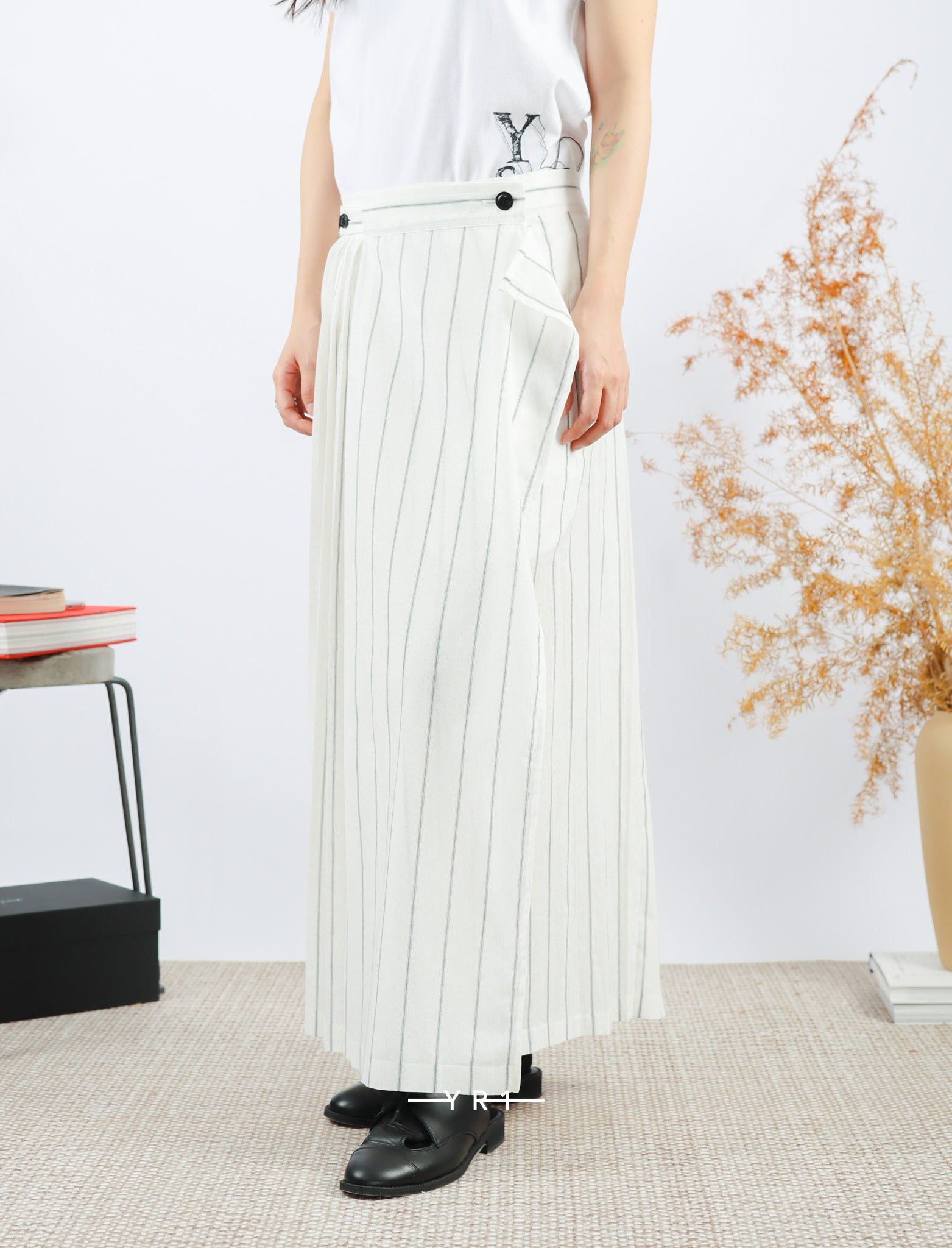 ys-I-Pleated Wrap S-White Y'S