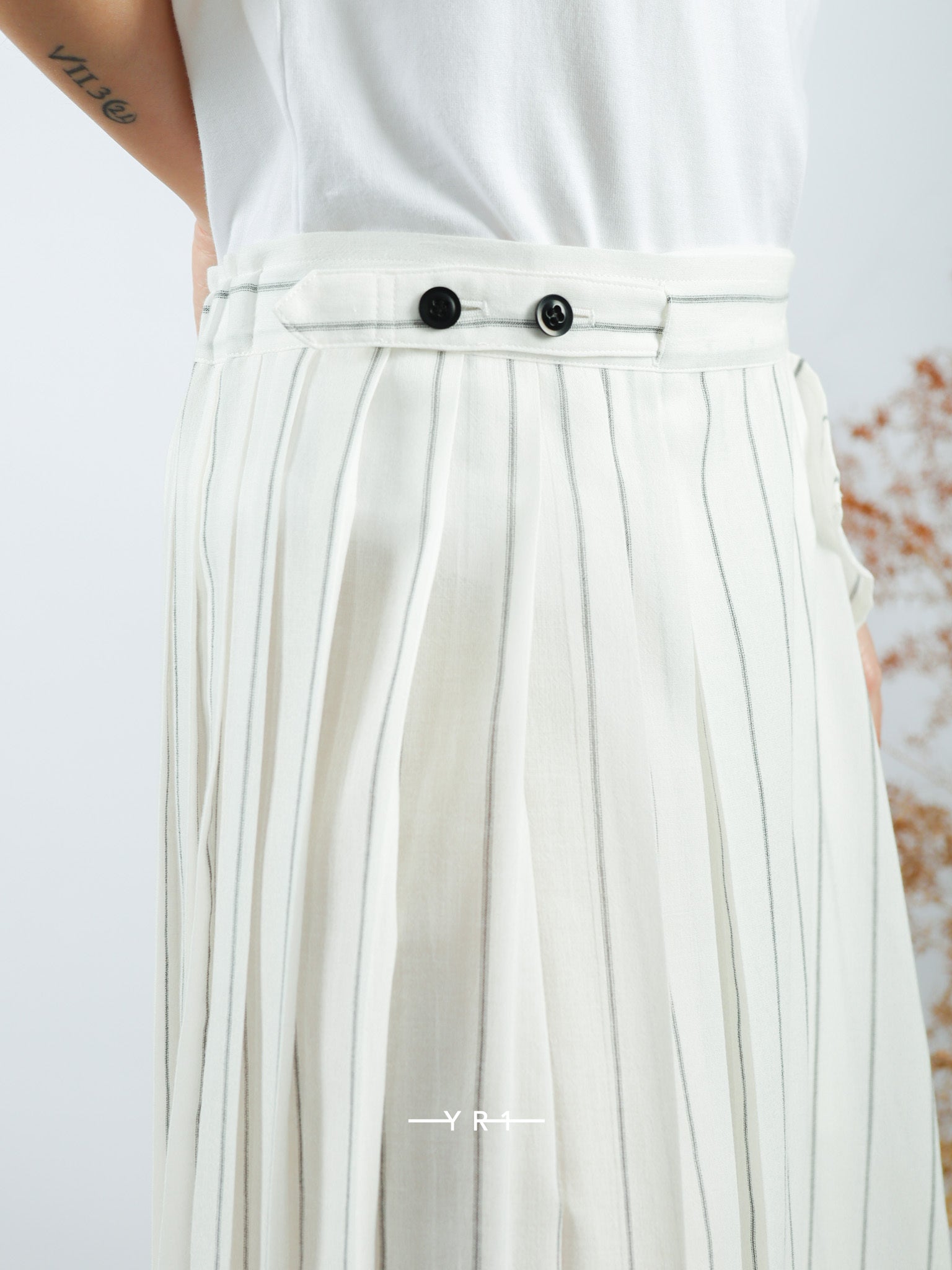 ys-I-Pleated Wrap S-White Y'S