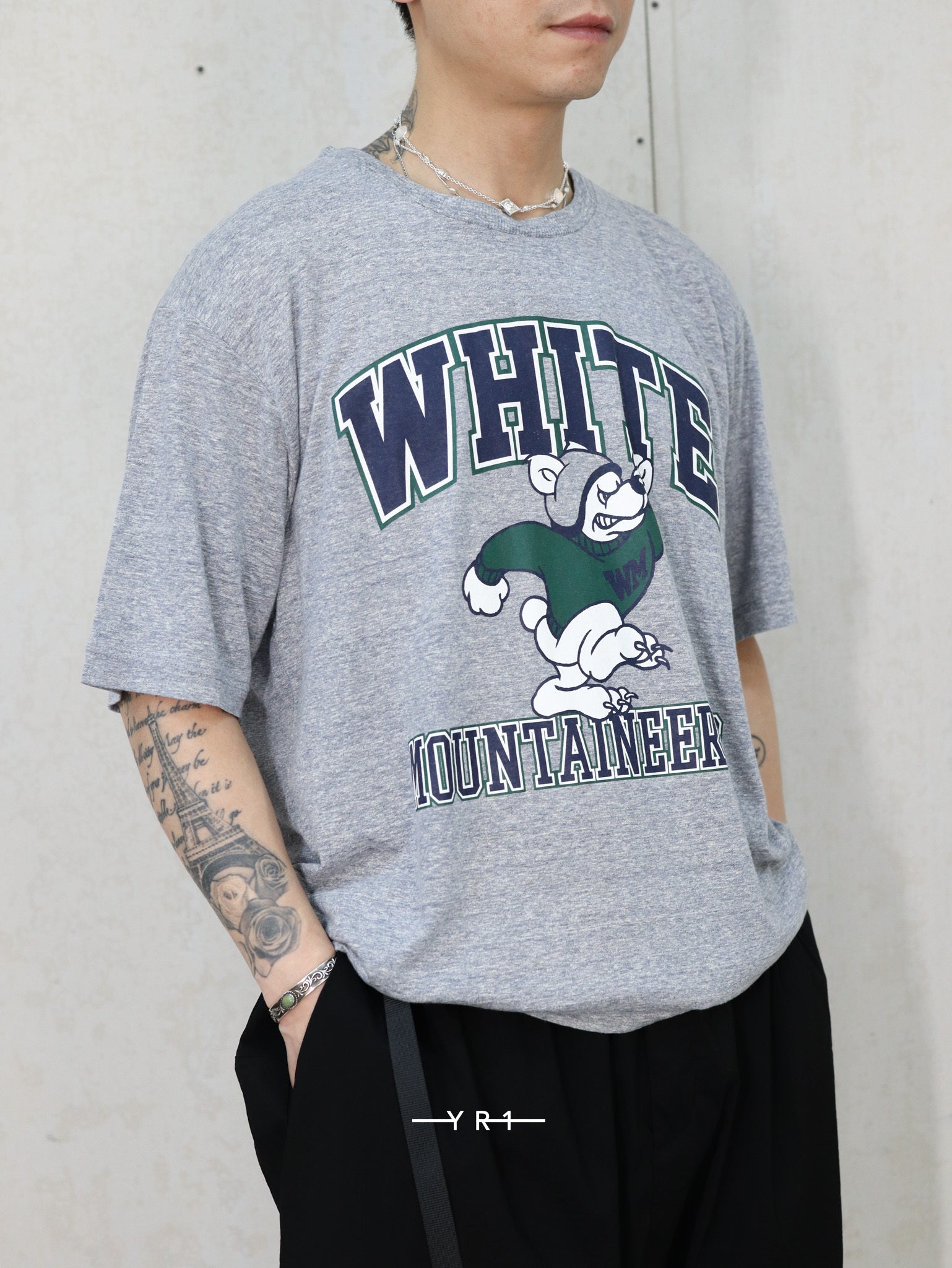 Vintage Collage Logo T-Shirt WHITE MOUNTAINEERING