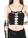 Cut-out Strappy Button-Front Camisole