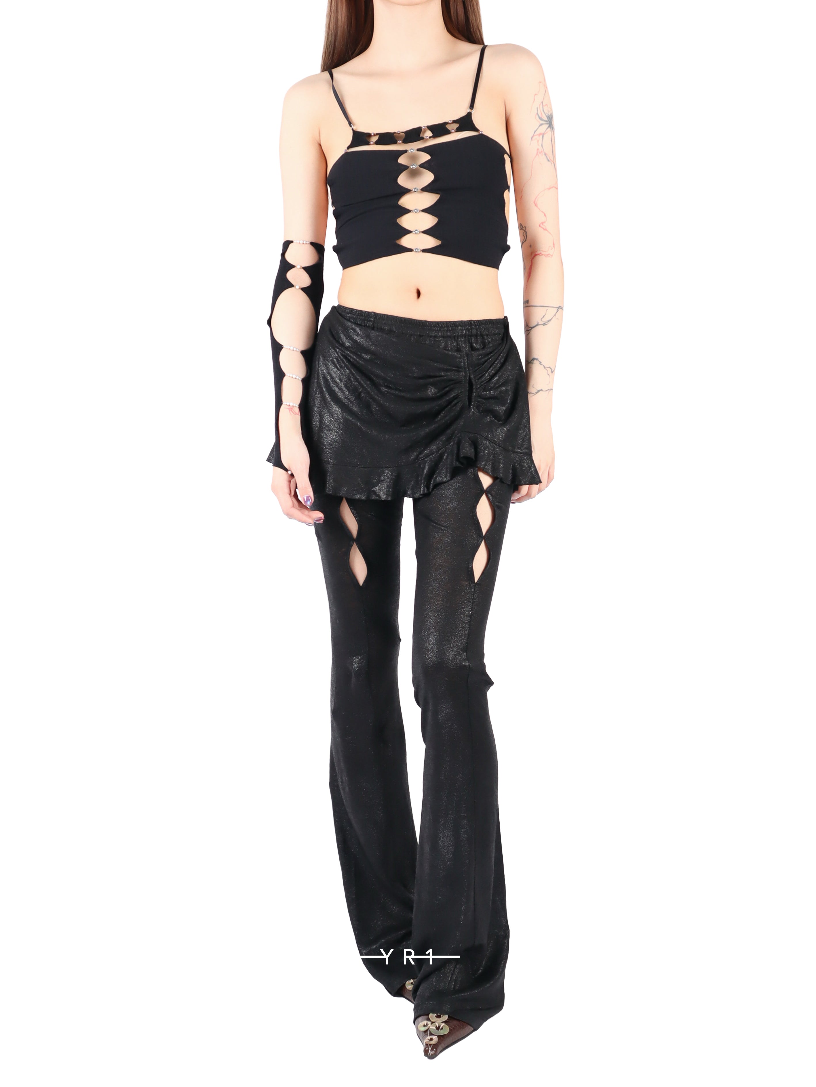 Cut-out Strappy Button-Front Camisole