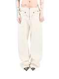 Strap Rivet Fringe Curve-Leg Pants
