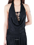 "Star-Glint" V-Neck Halter Dress