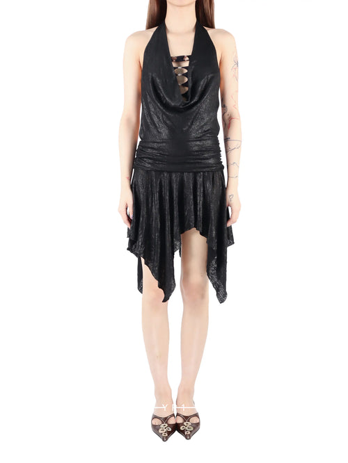 "Star-Glint" V-Neck Halter Dress