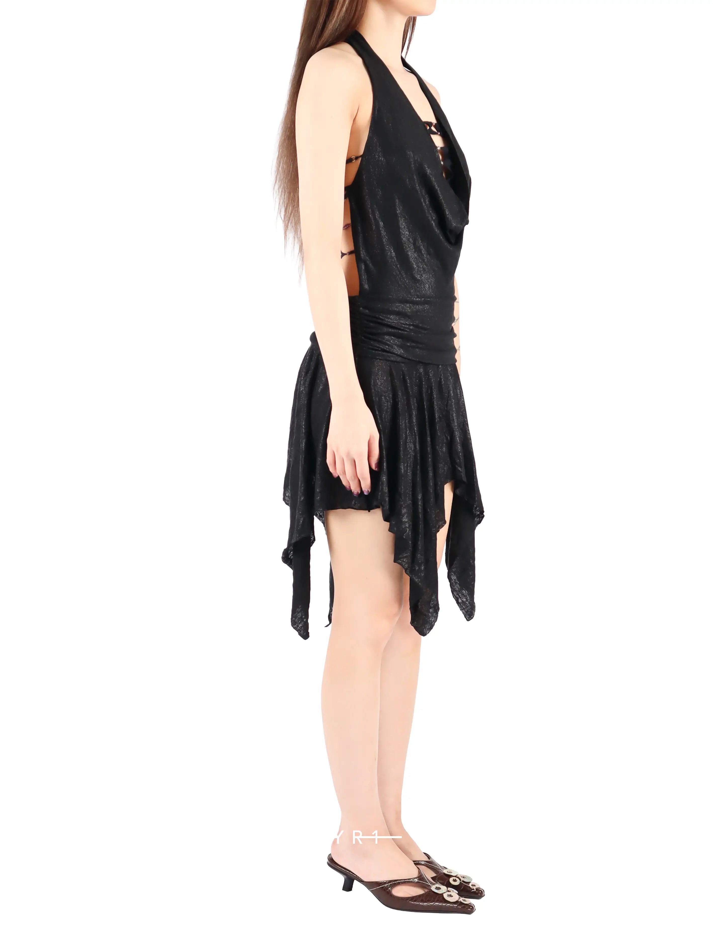 "Star-Glint" V-Neck Halter Dress