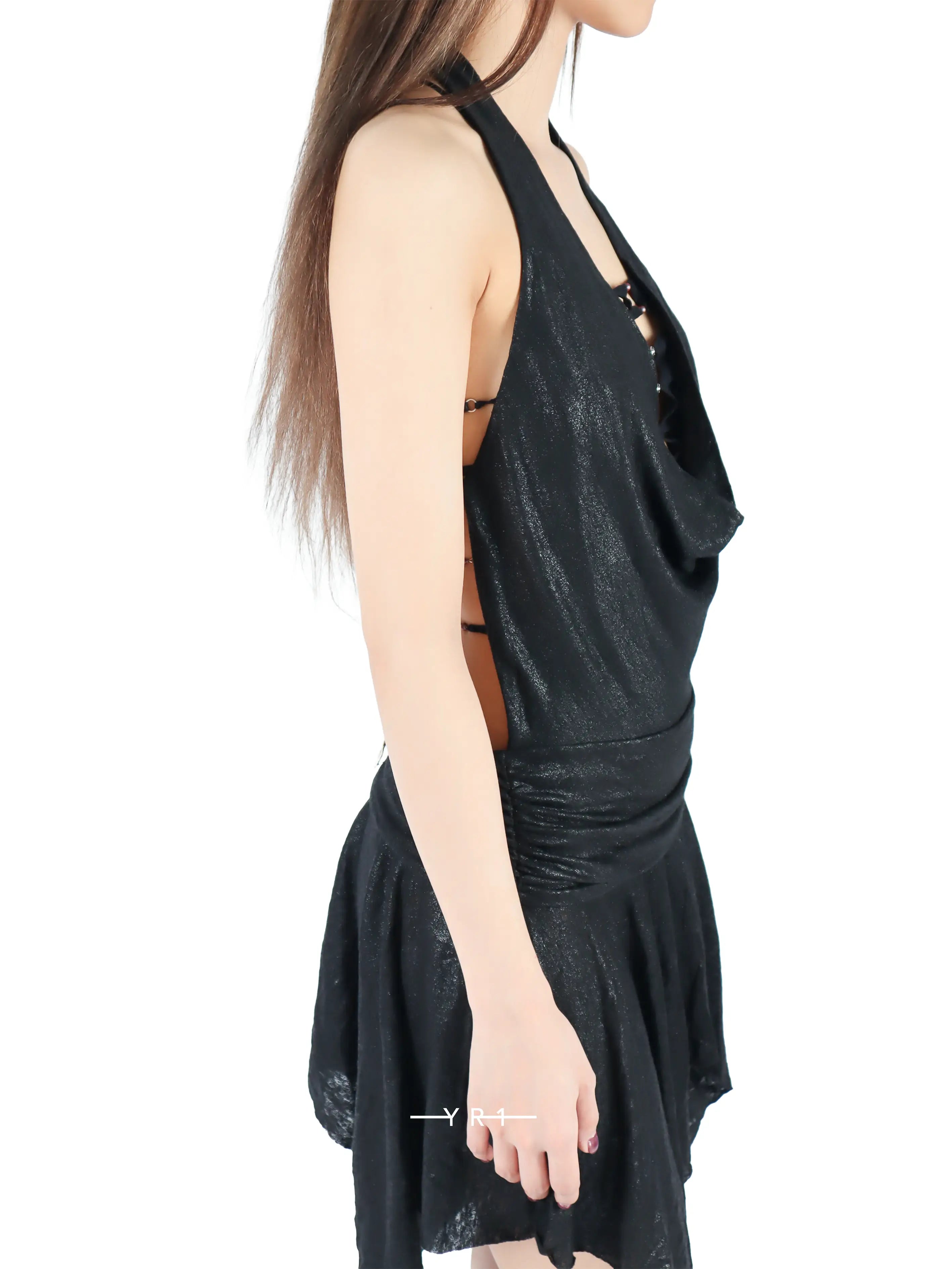 "Star-Glint" V-Neck Halter Dress