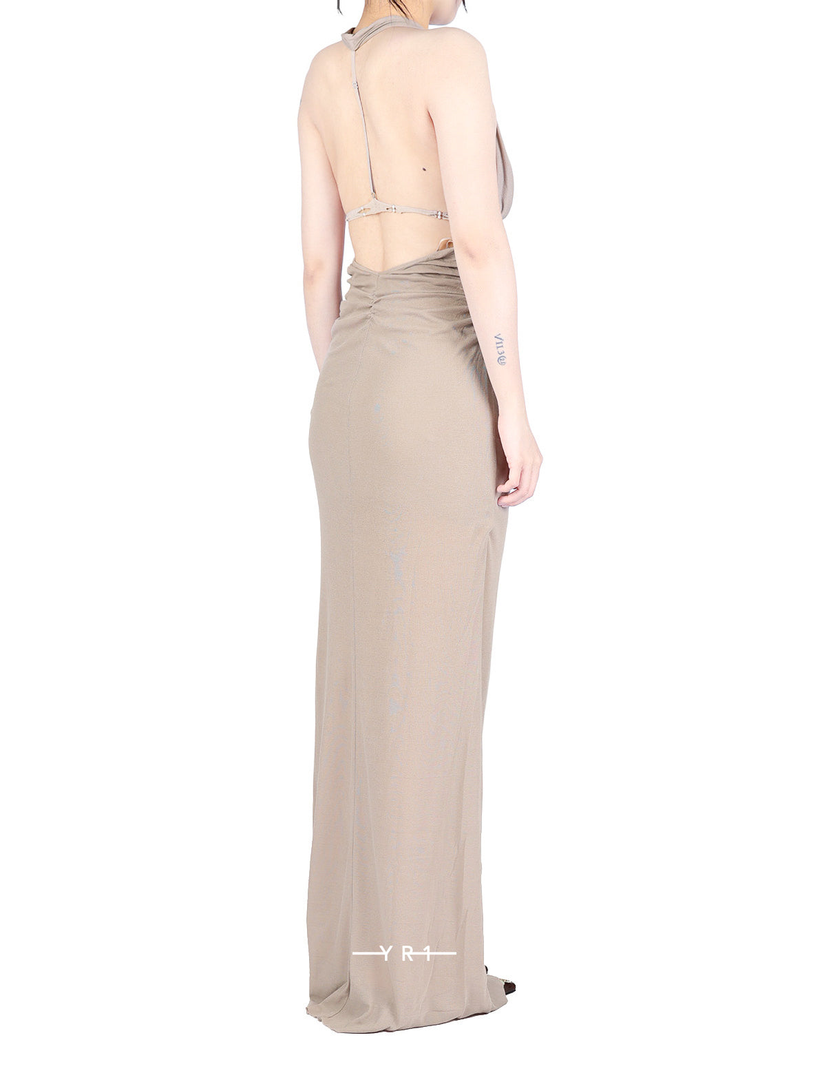 Halter neck backless dress