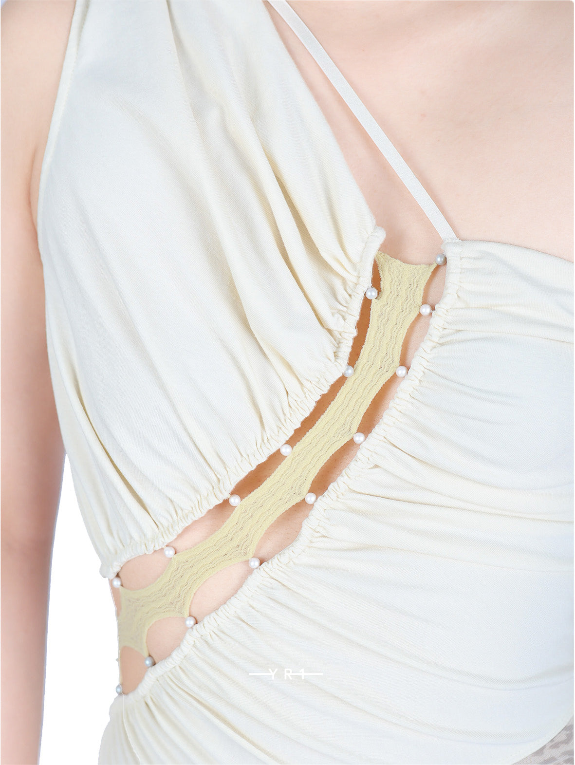 One-shoulder Ruched Paneled Leopard Print Mesh Jumpsuit