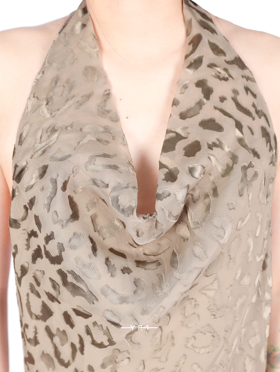 Silk Leopard Pattern Burn-out Dress