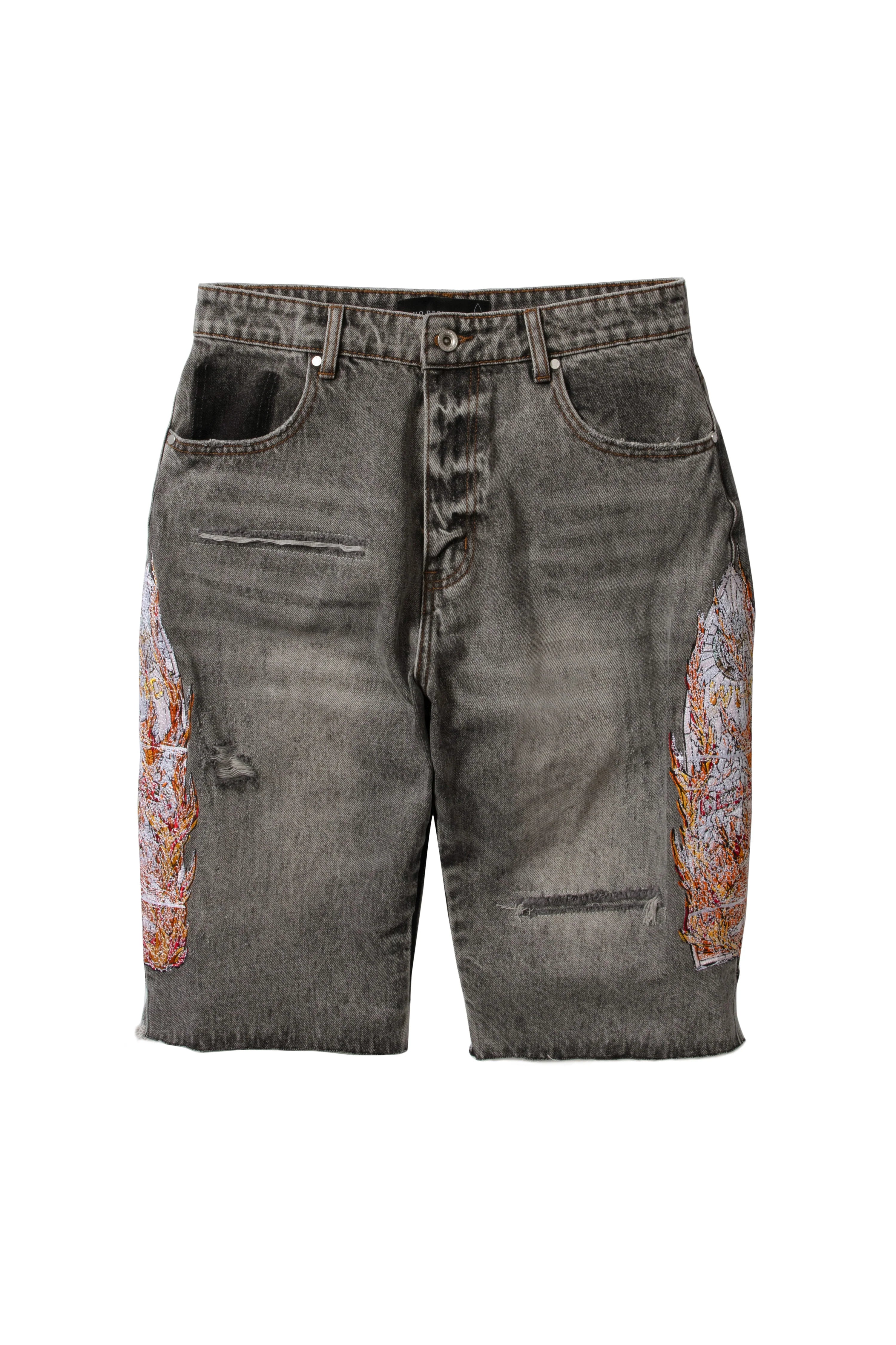 Flame Glass Knee Cover Short WHO DECIDES WAR