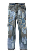 Patched Arch Repaired Blowout Denim WHO DECIDES WAR