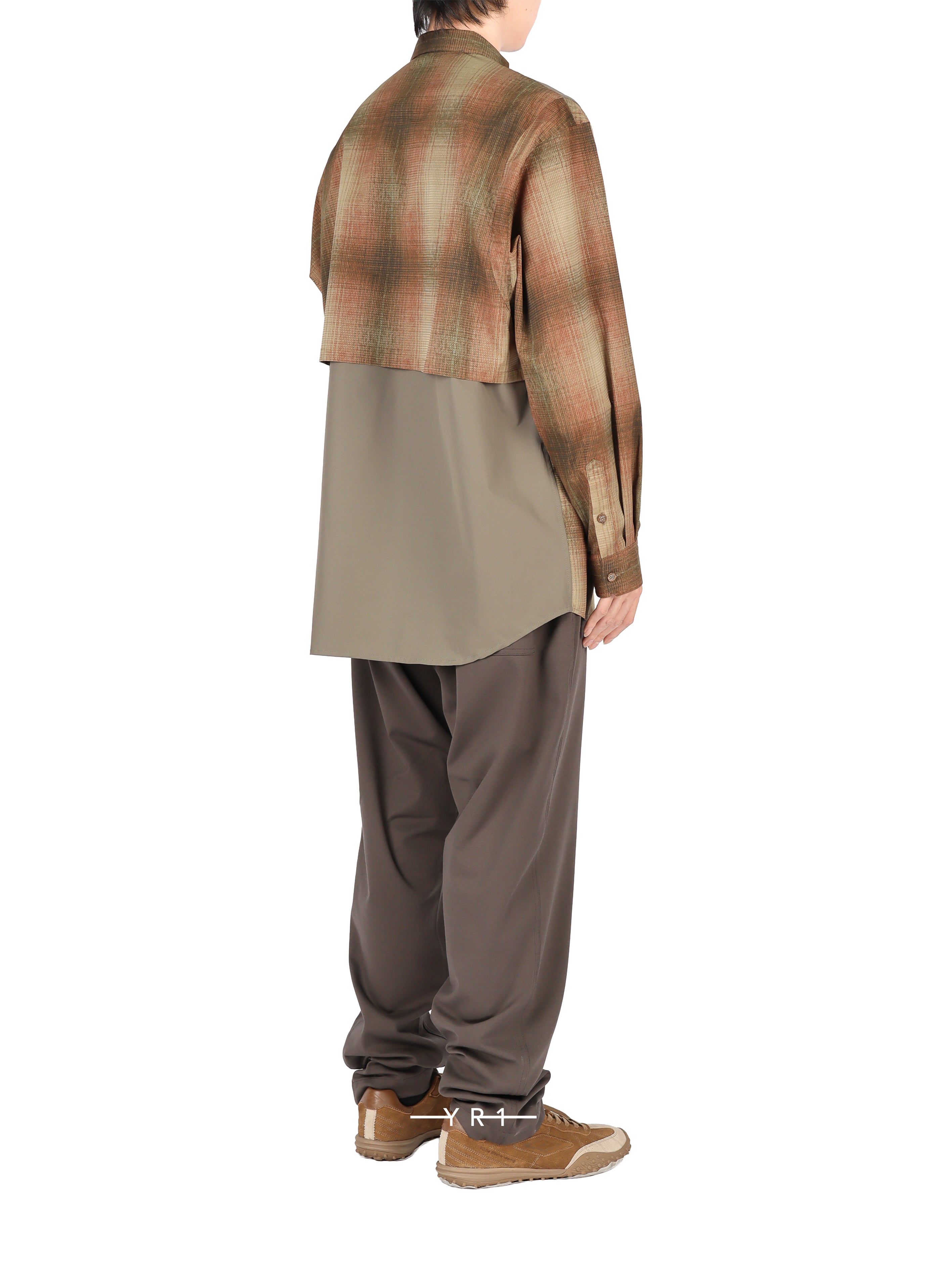 Ombre Check Mid Gusset Sleeve Shirt