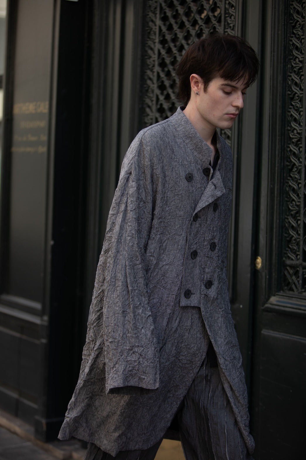 Grey Pleated Coat