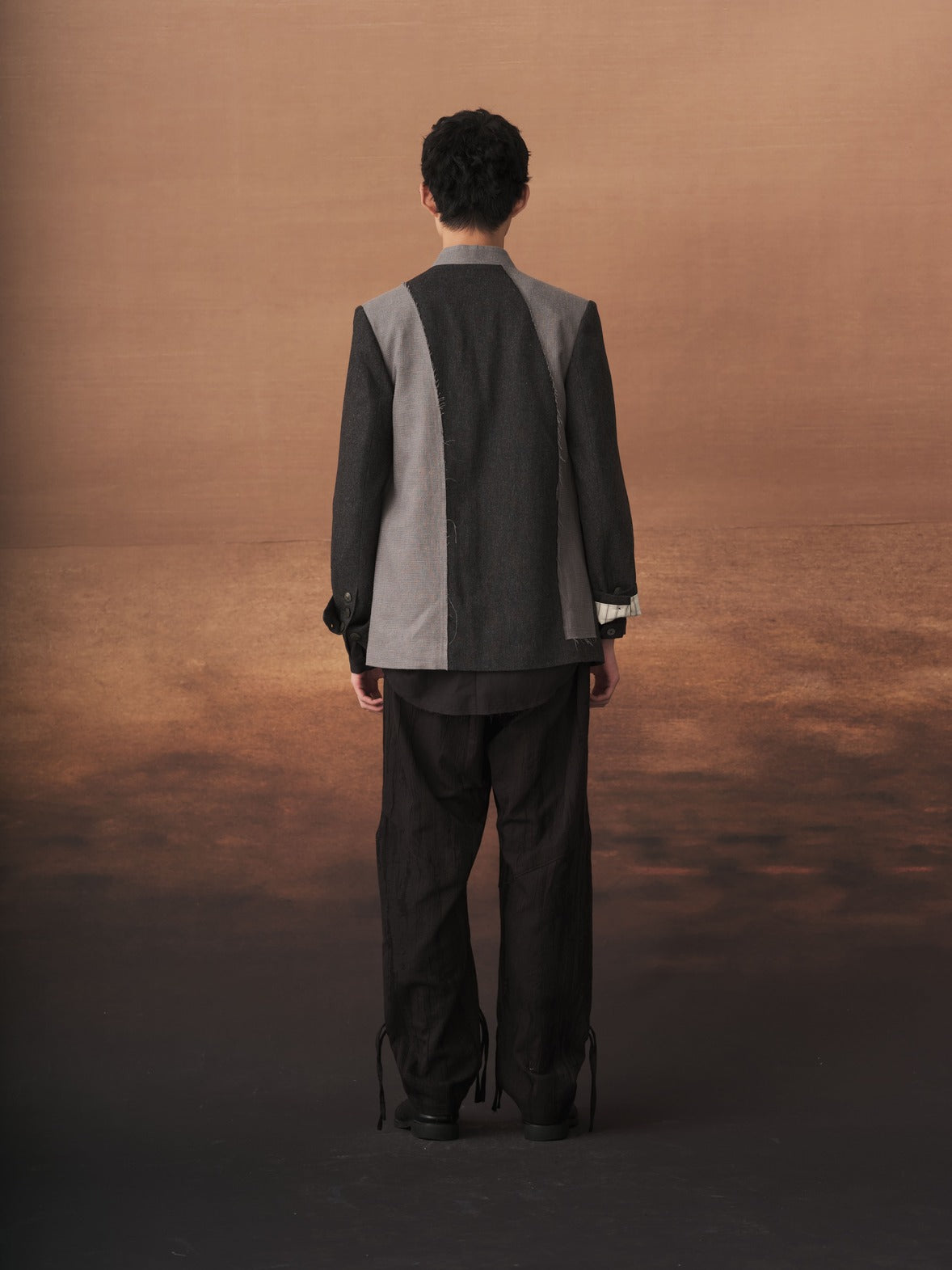 Patchwork Stand Collar Blazer