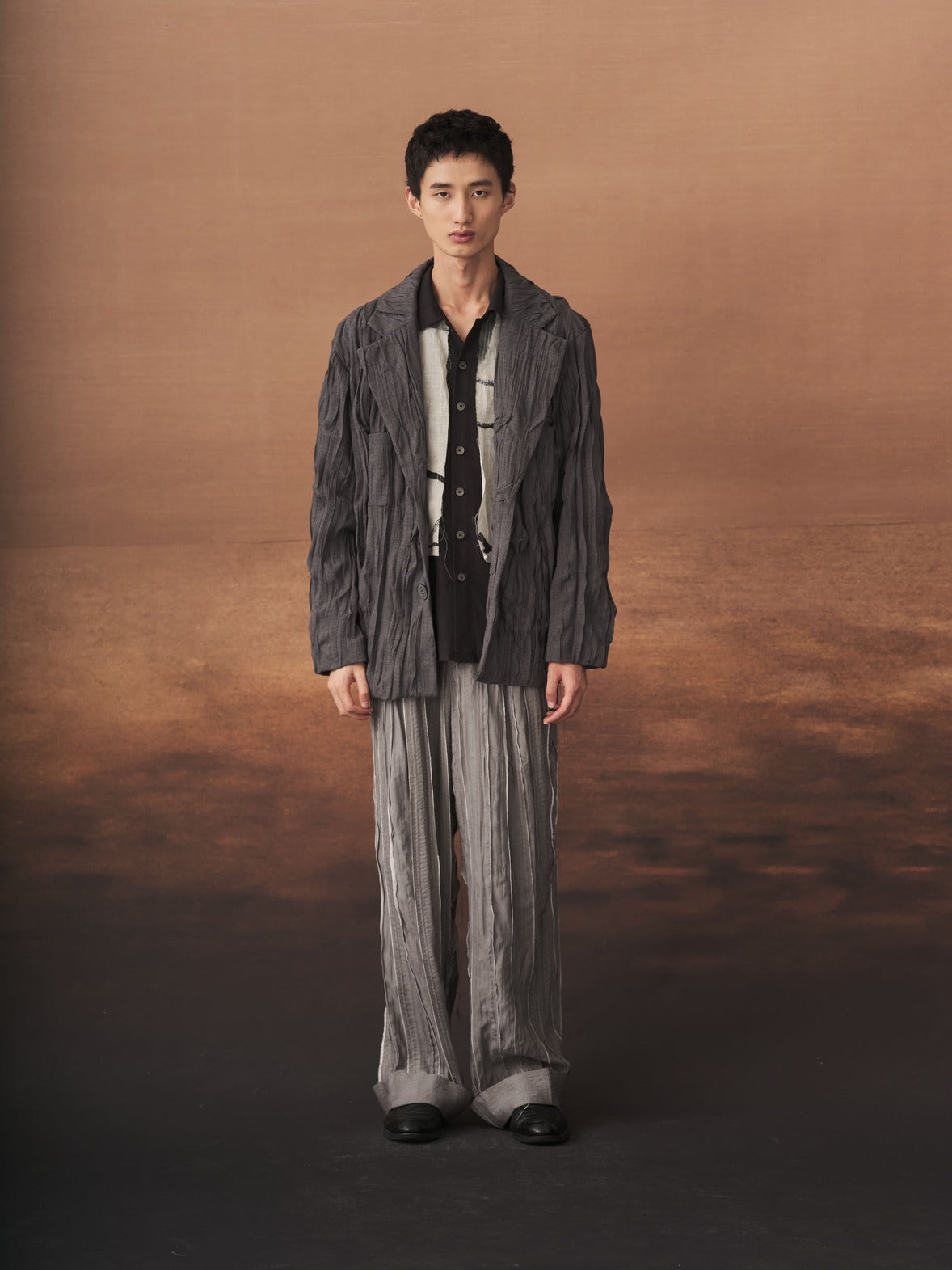 Pleated Striped Trousers