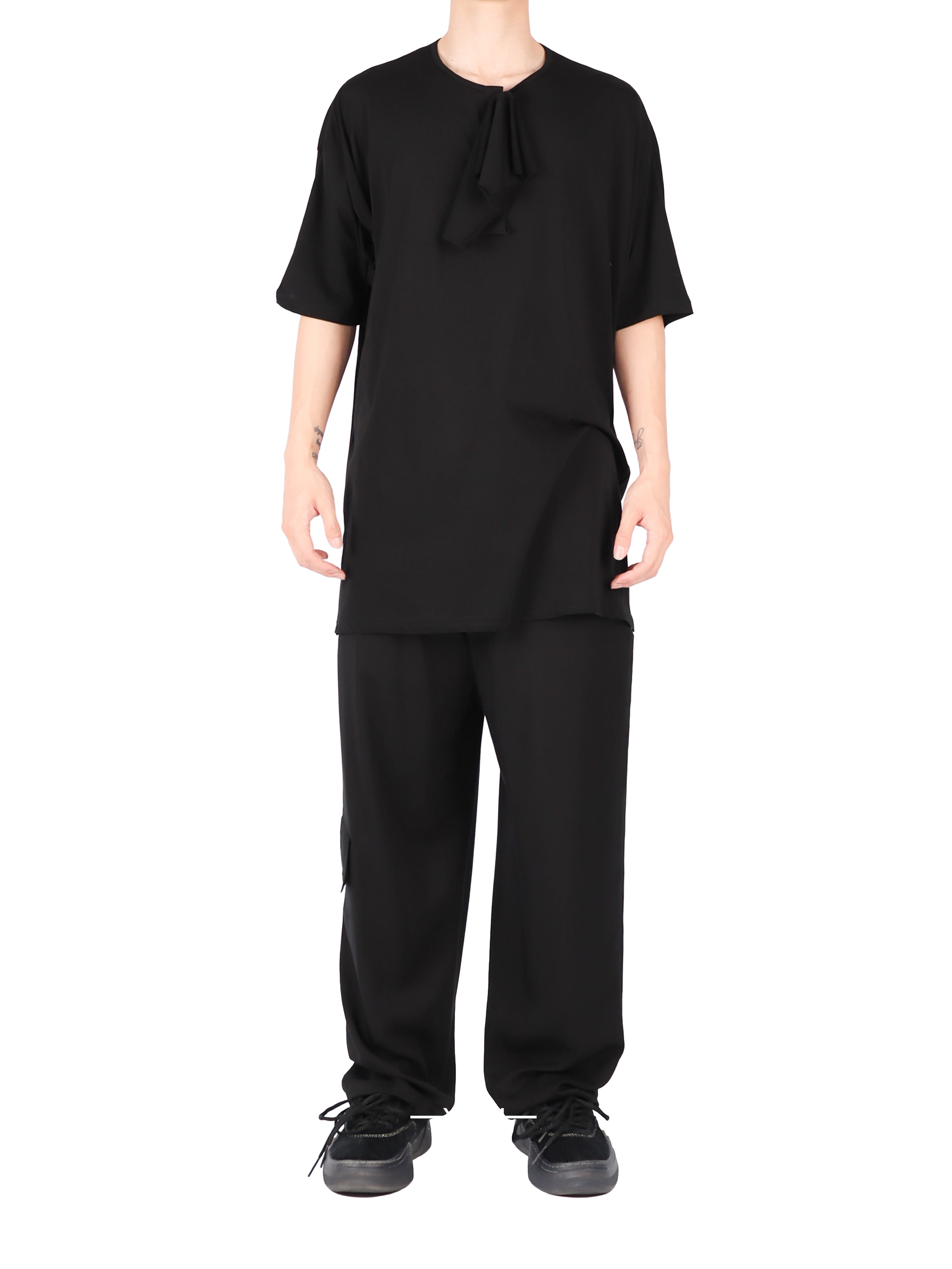Drape D Henley Neck