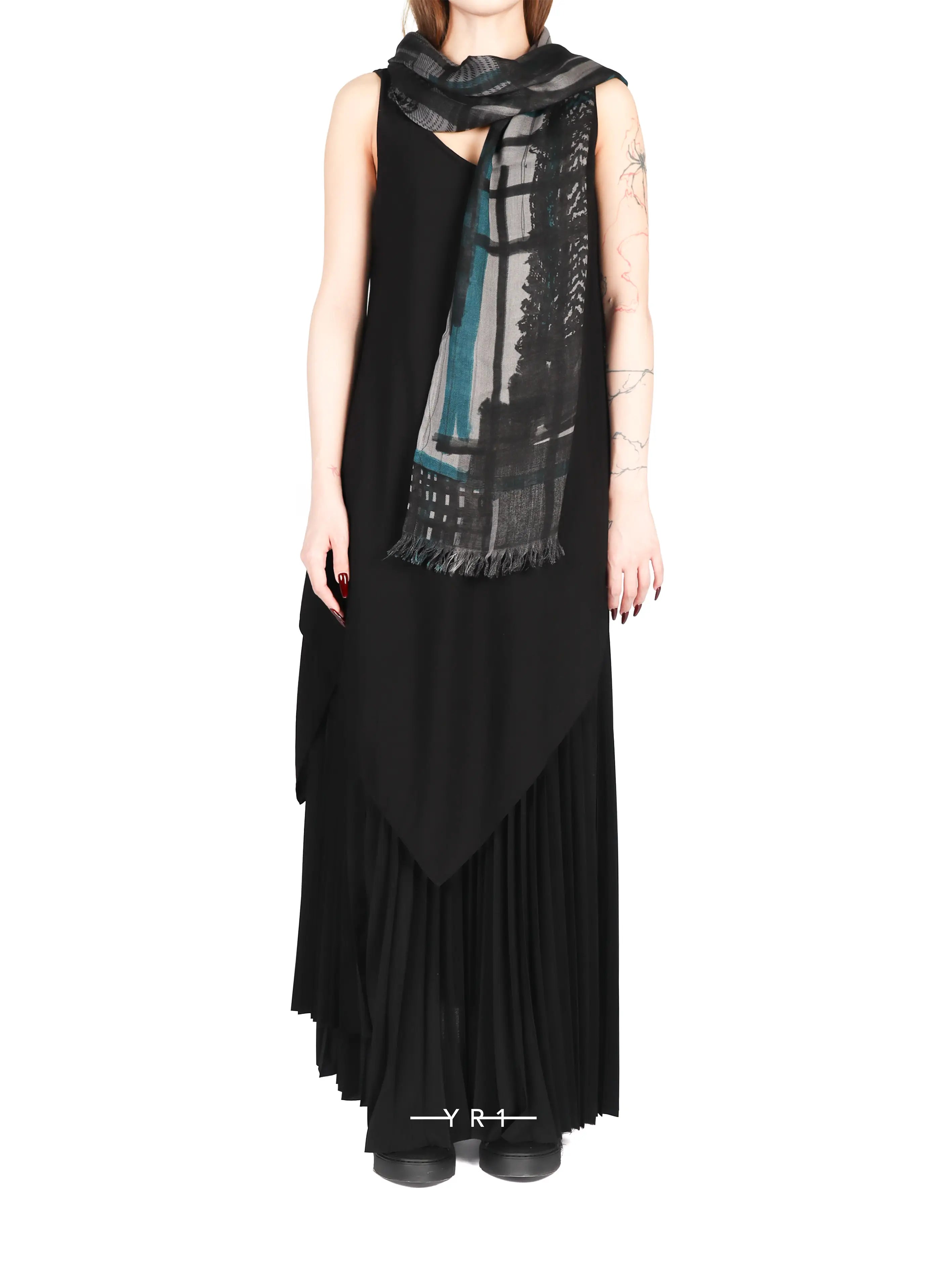 Print Scarf-Blue
