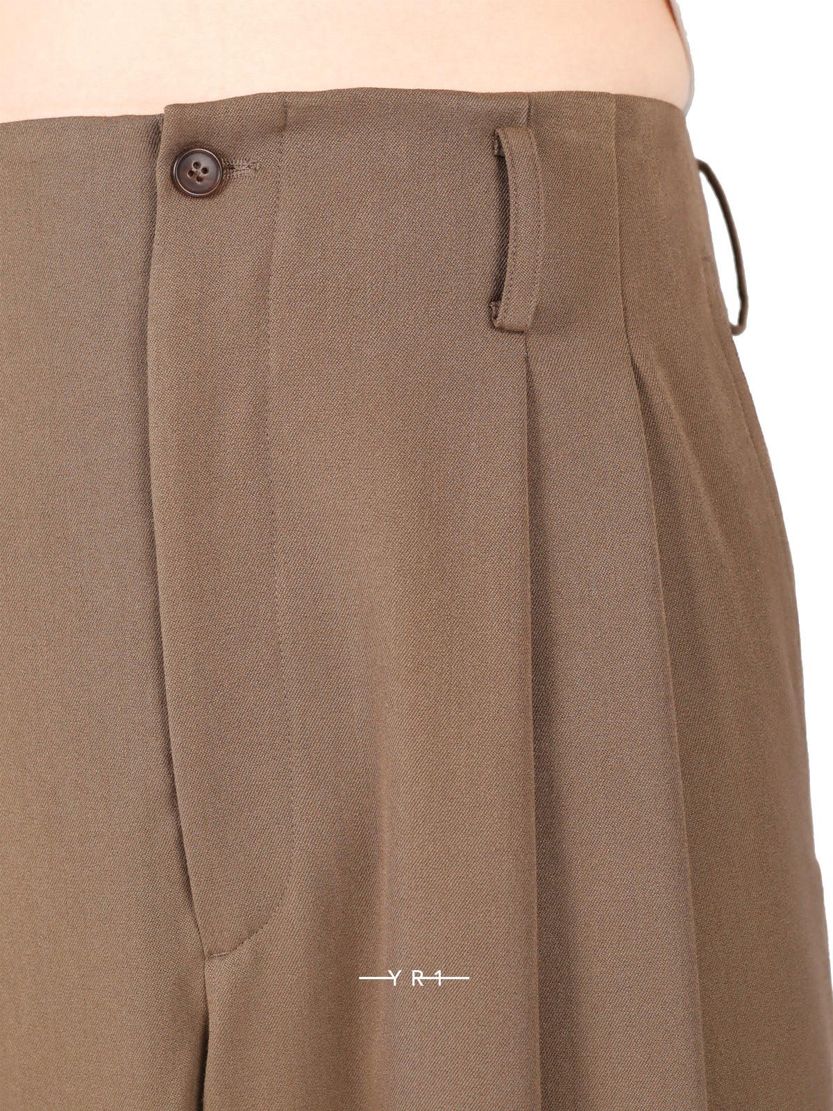 Hed Mayner BROWN CHECK PLEATS PANTS