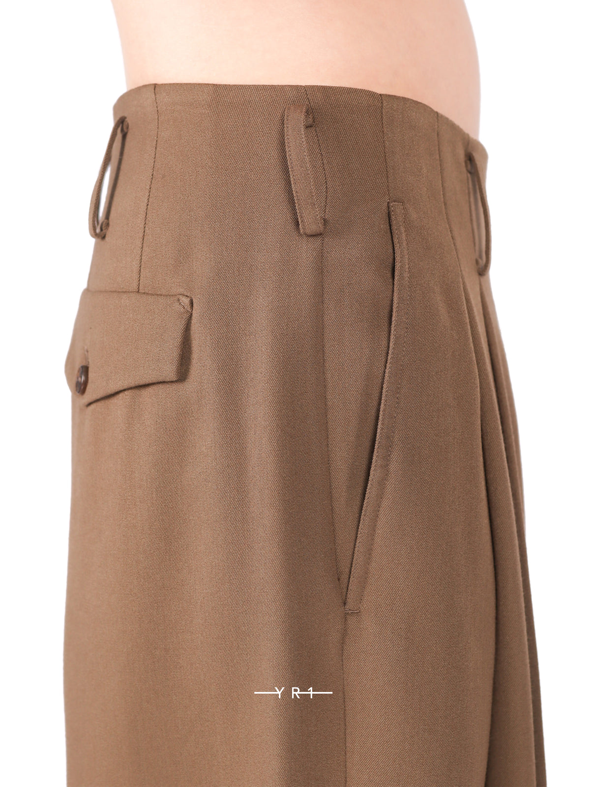 Hed Mayner BROWN CHECK PLEATS PANTS