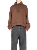 Hed Mayner Coffee-colored stand-collar drawstring sweatshirt