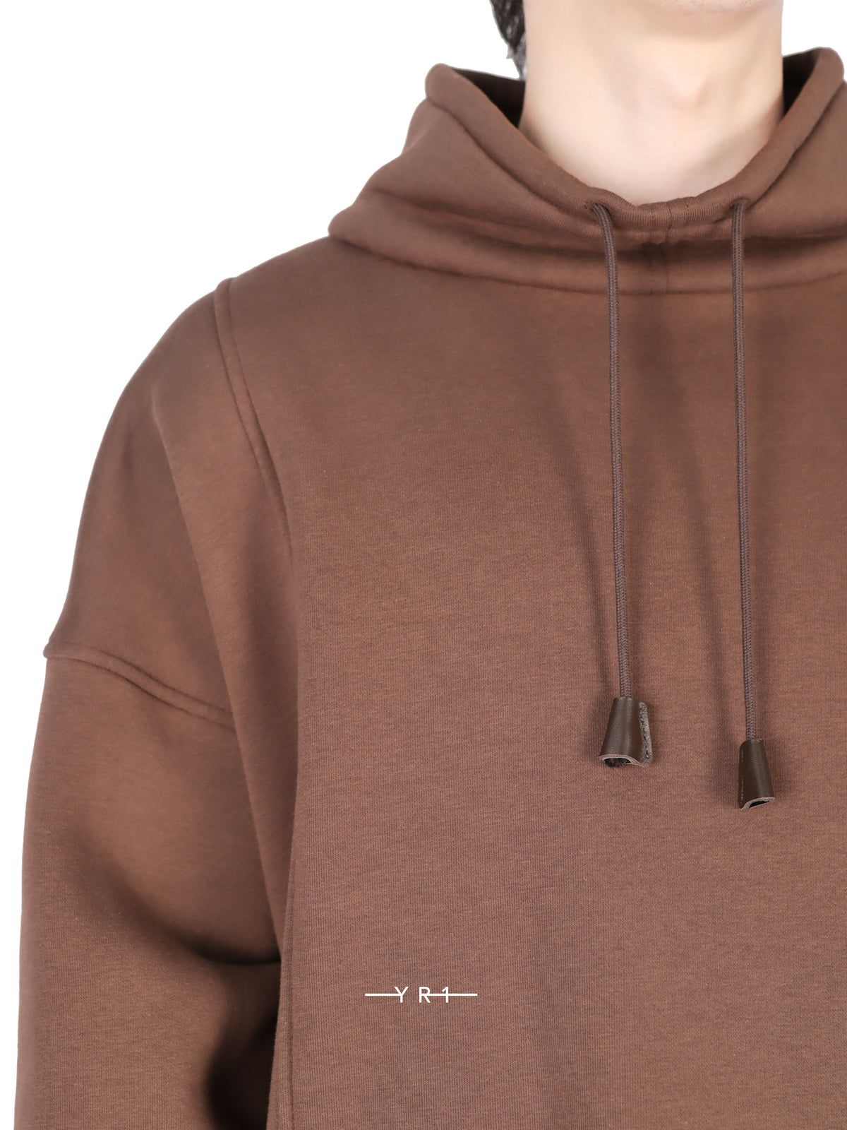 Hed Mayner Coffee-colored stand-collar drawstring sweatshirt