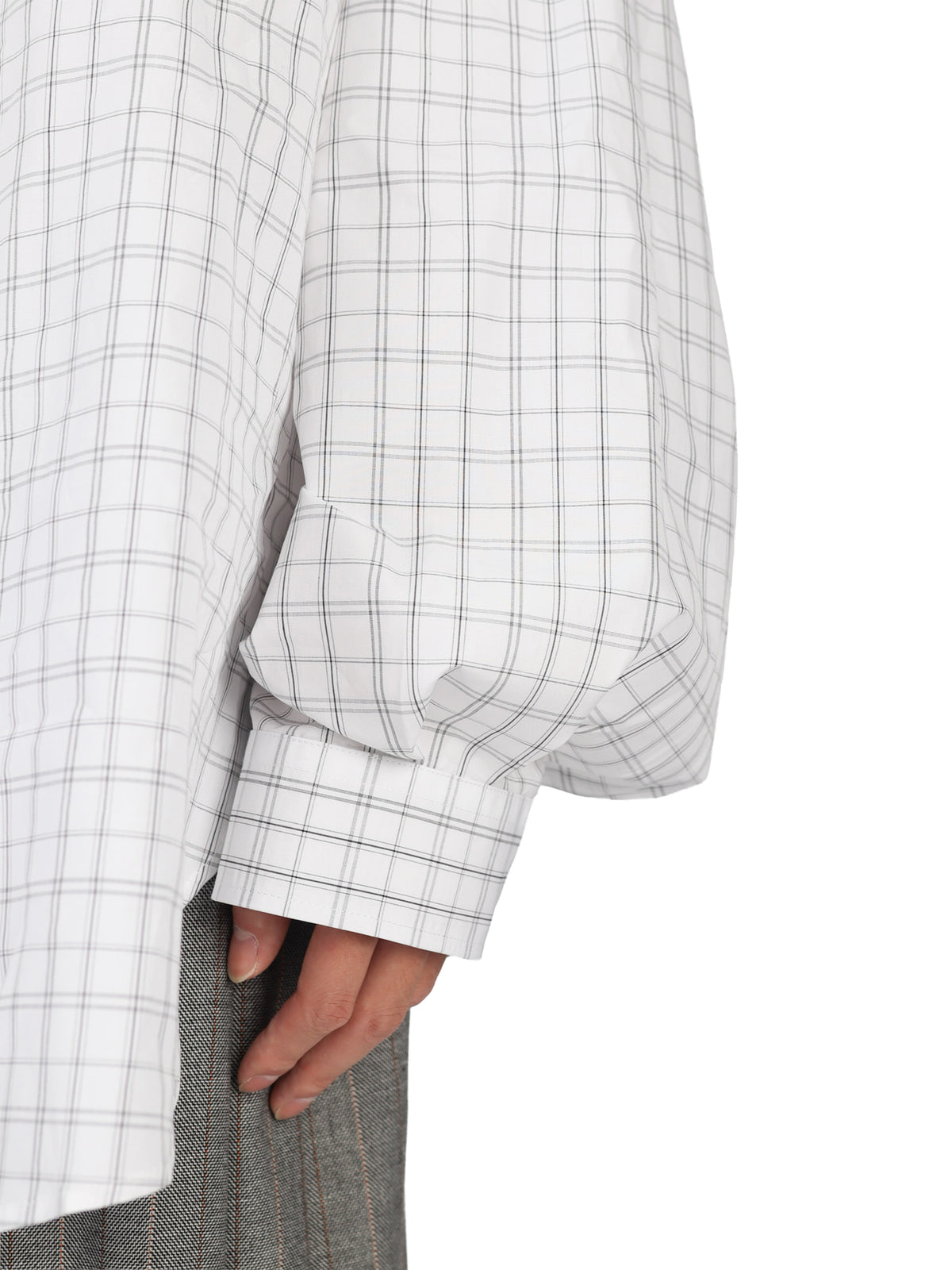 Hed Mayner Grey and white plaid shirt