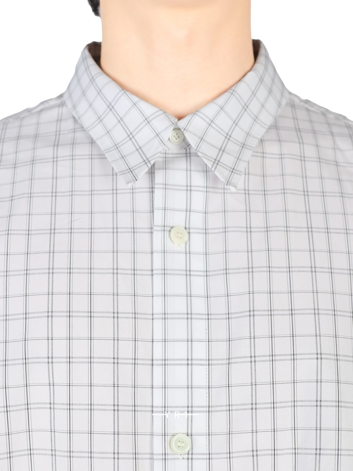 Hed Mayner Grey and white plaid shirt