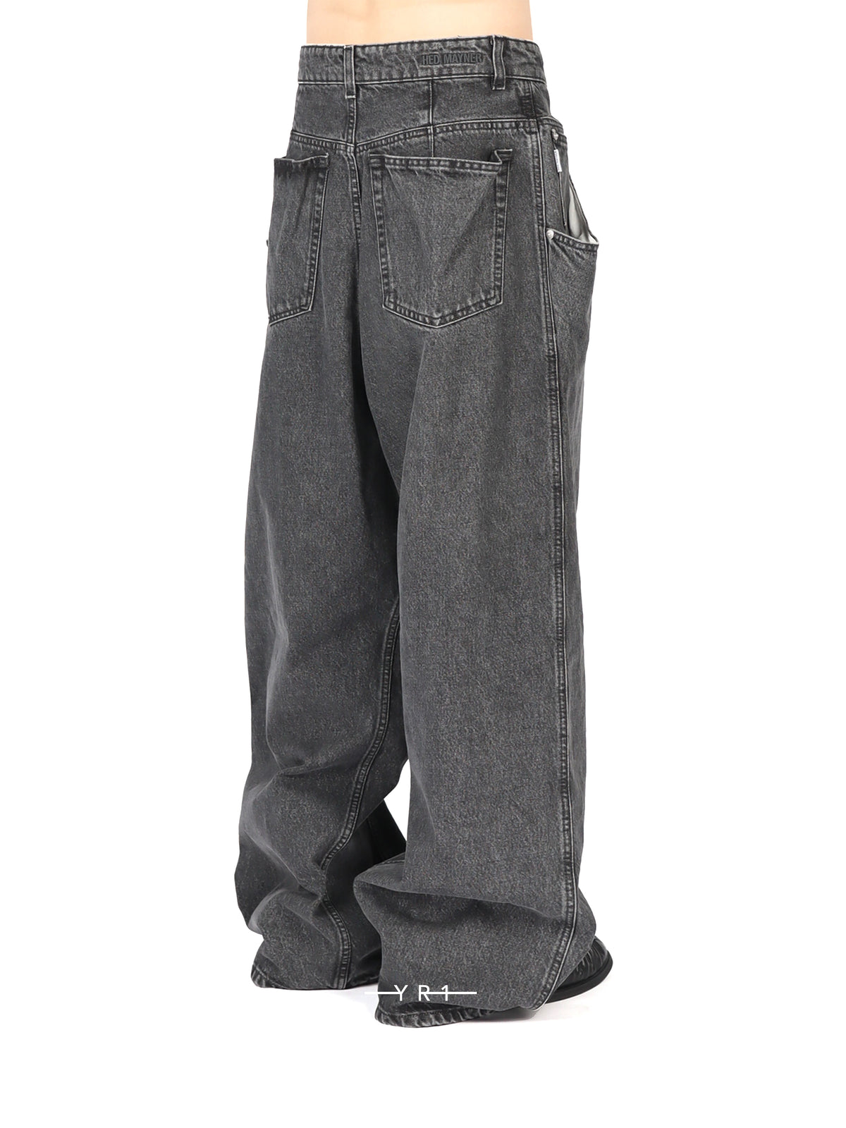 Hed Mayner Pocket-detail acid-wash denim jeans