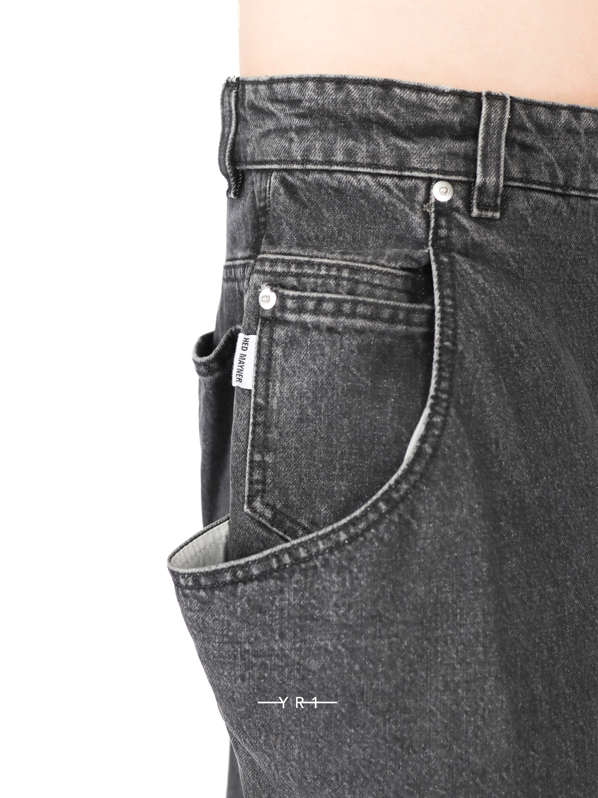 Hed Mayner Pocket-detail acid-wash denim jeans
