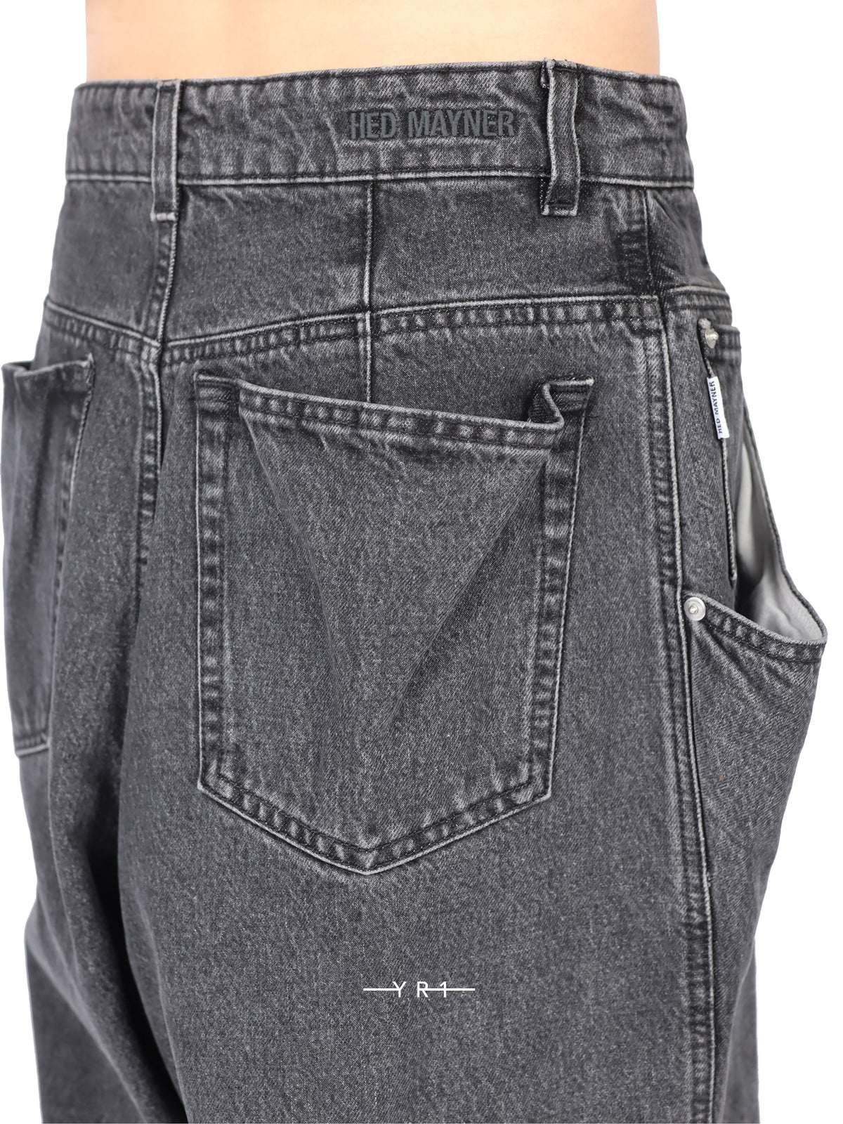 Hed Mayner Pocket-detail acid-wash denim jeans